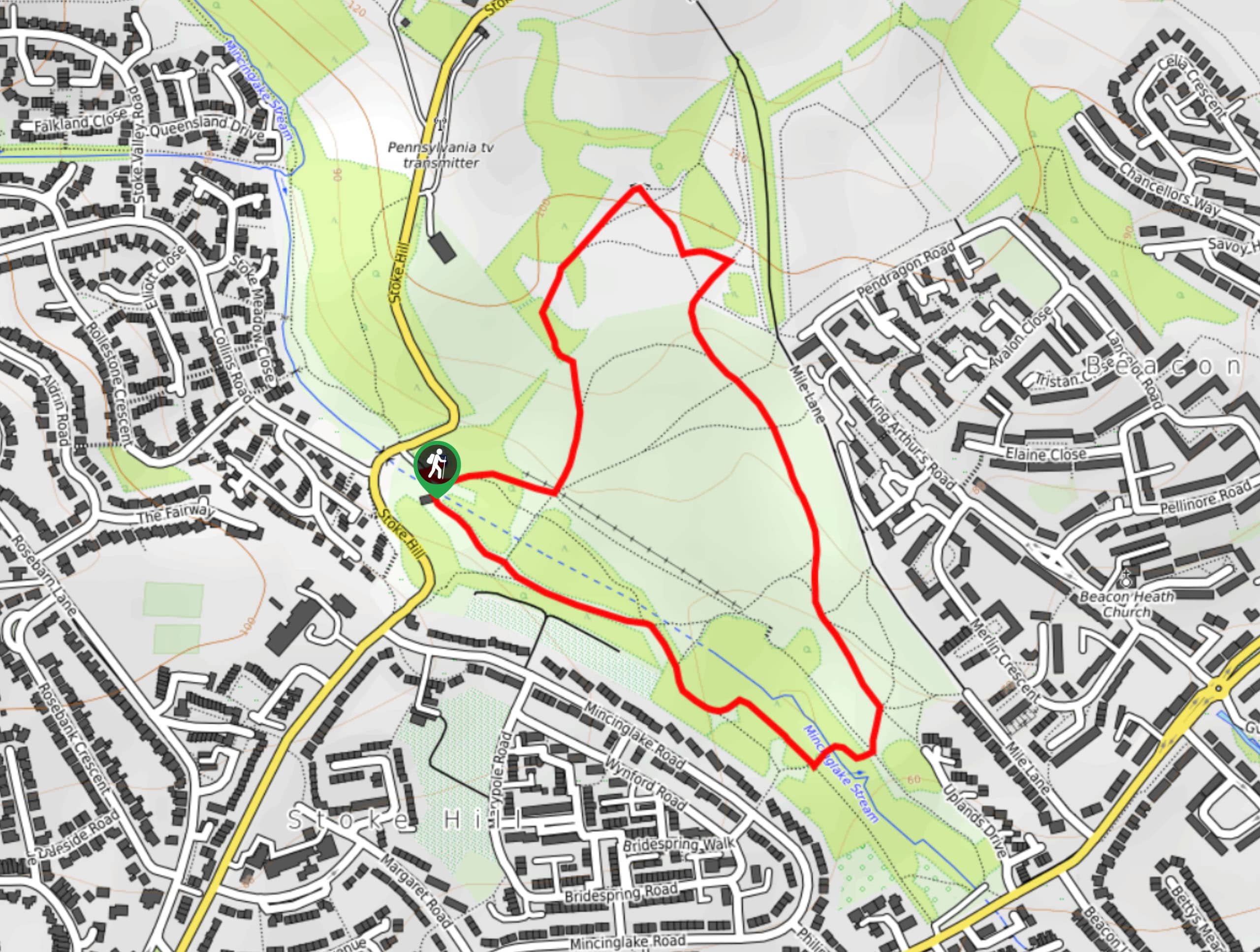 Mincinglake Valley Park Circular Walk Map