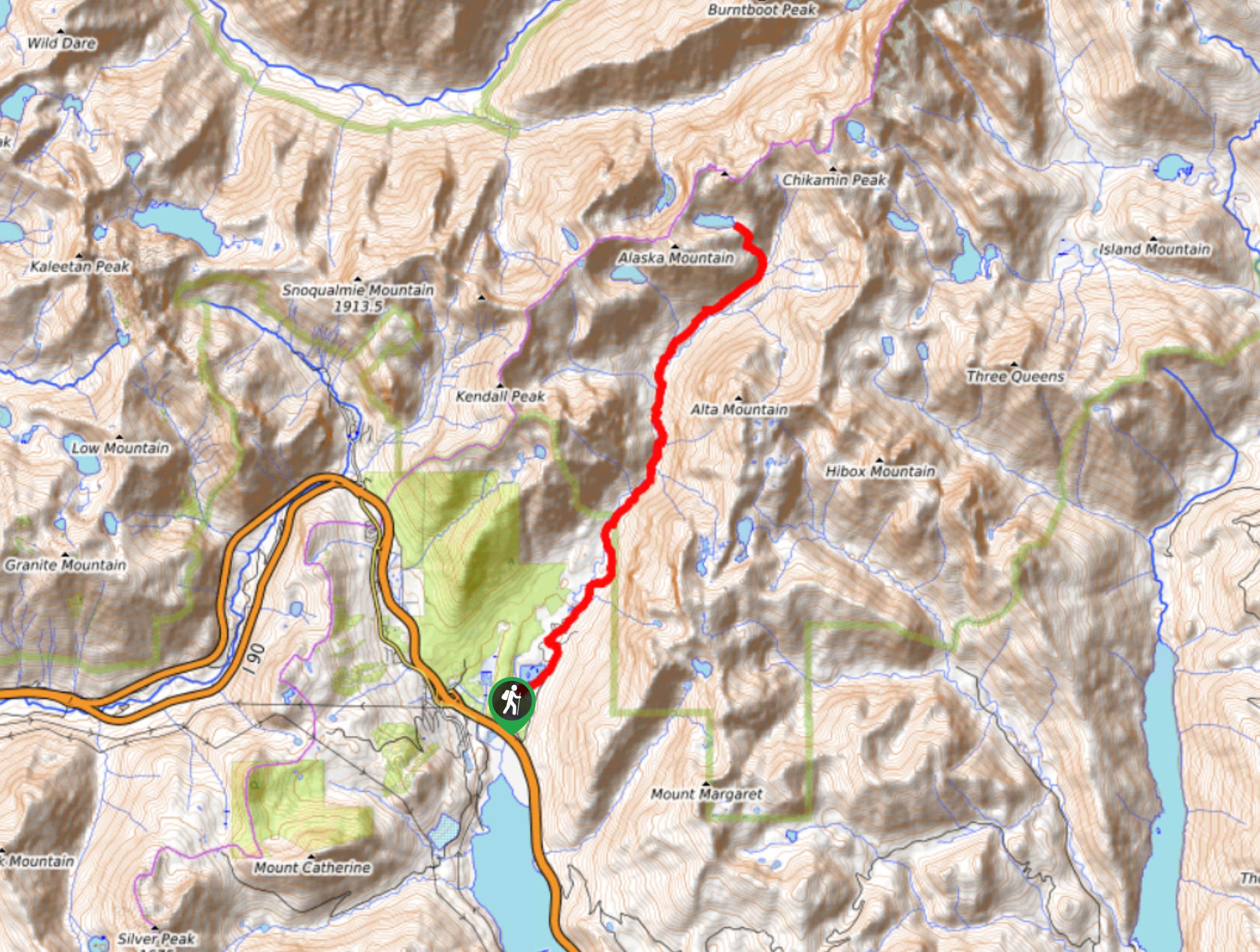 Gold Creek Trail to Joe Lake Map