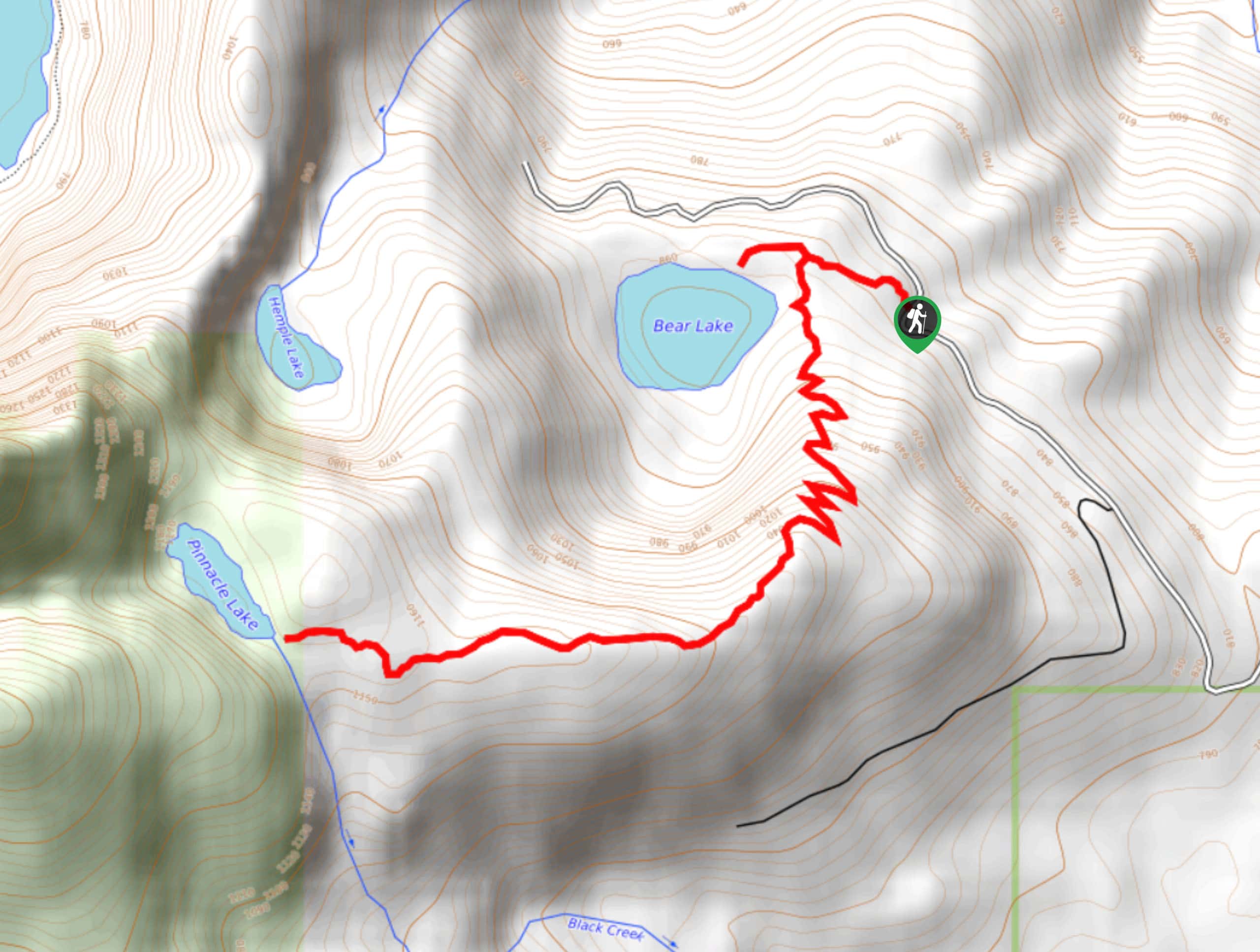 Pinnacle Lake Trail Map
