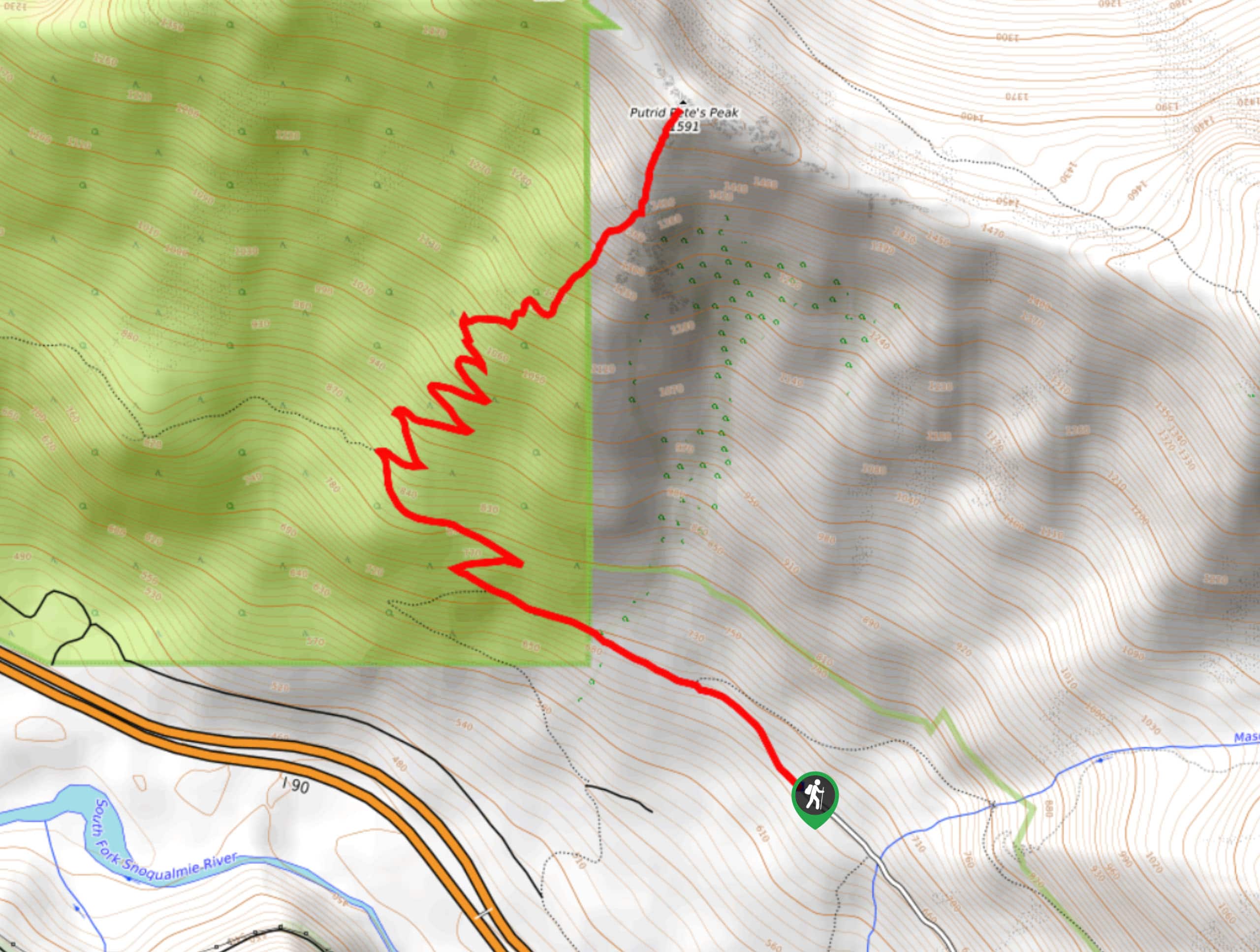 Putrid Pete’s Peak Trail Map
