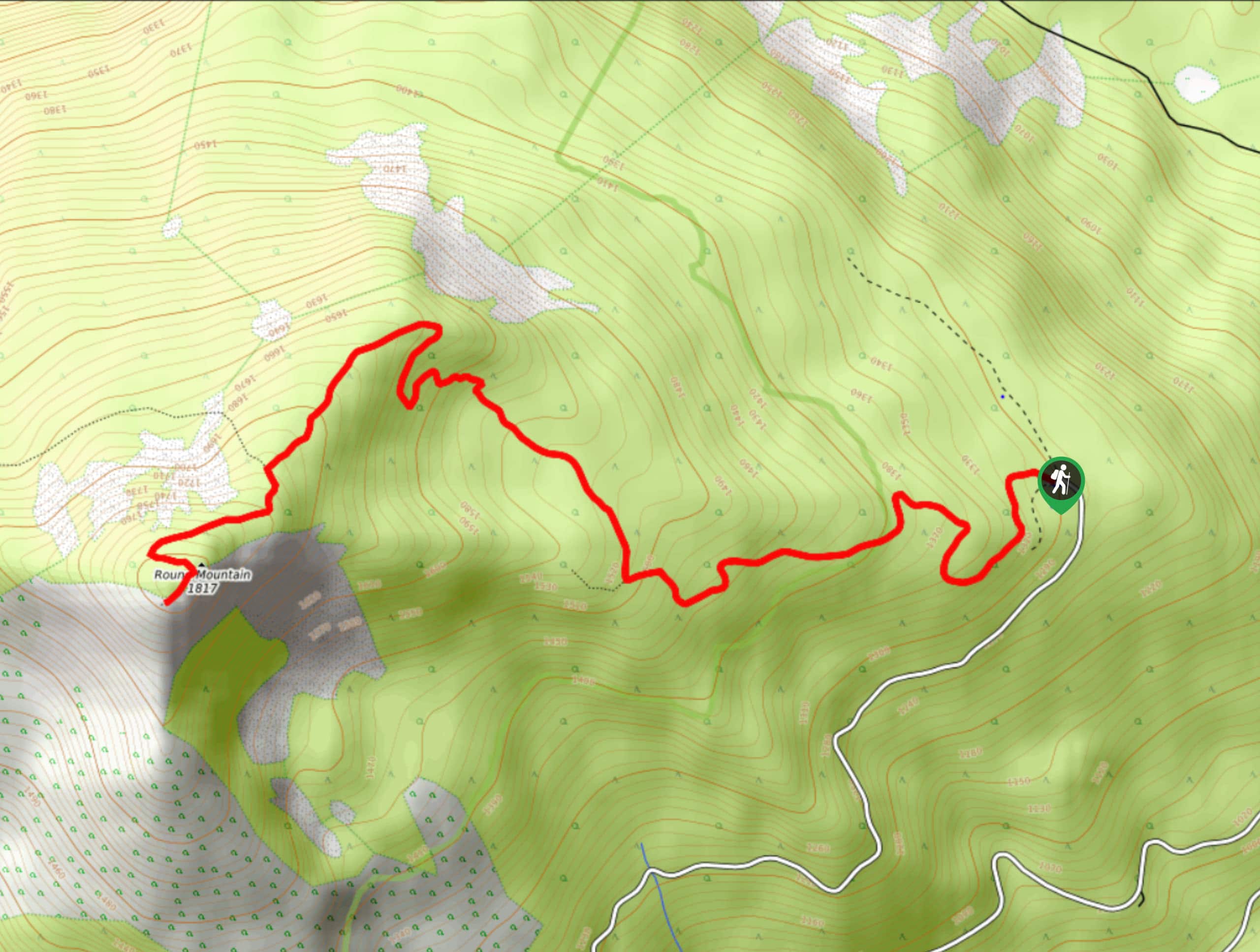 Round Mountain Trail Map