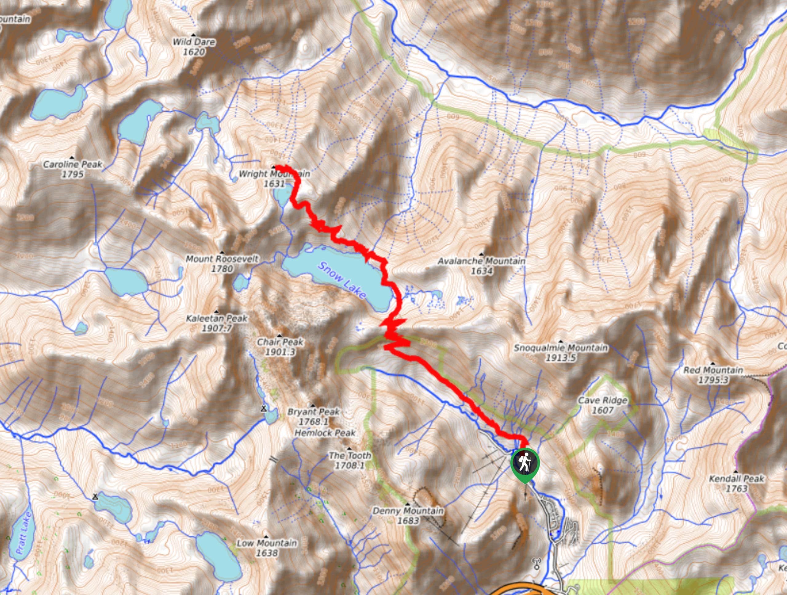 Wright Mountain Hike Map