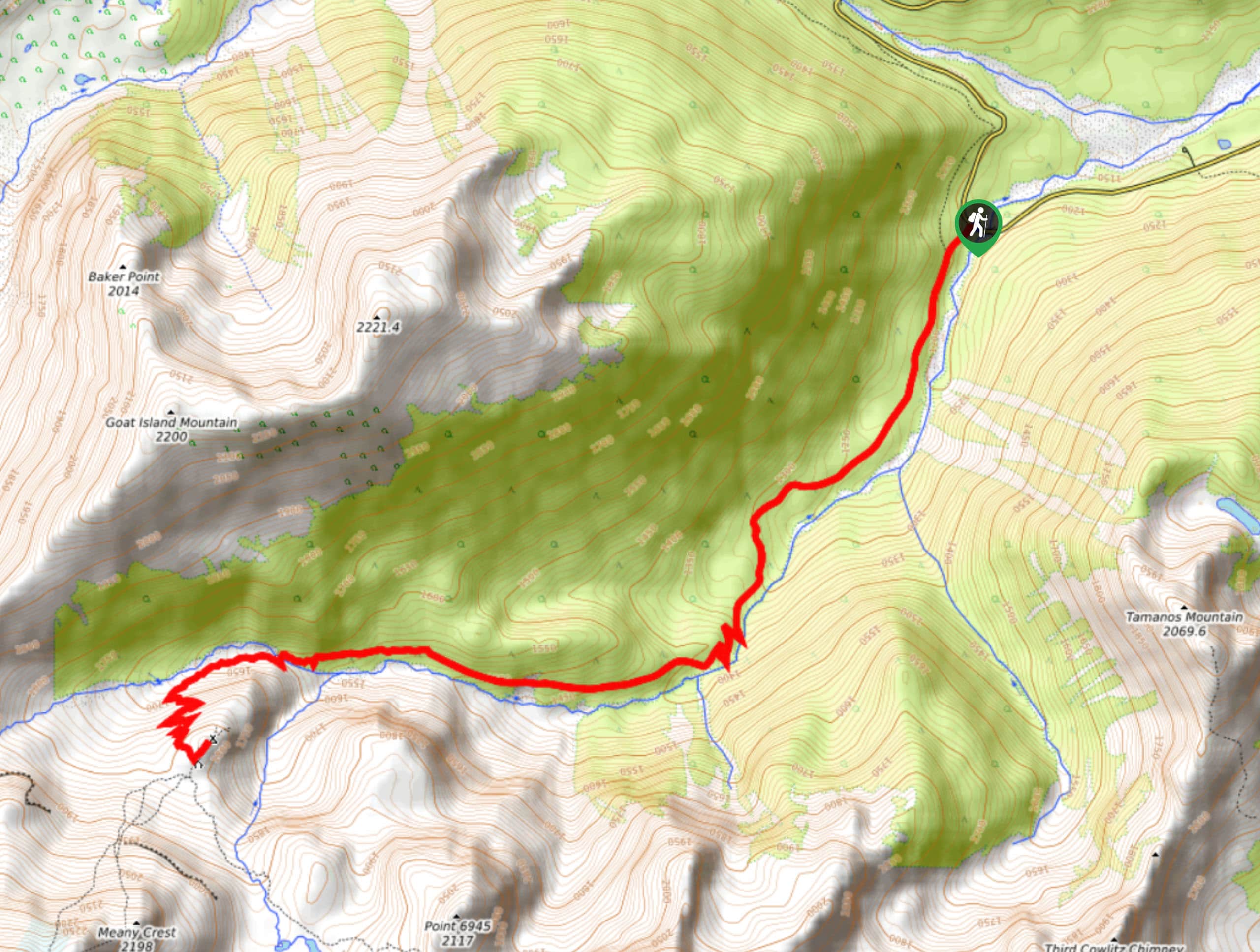 Camp Summerland via Wonderland Trail Map