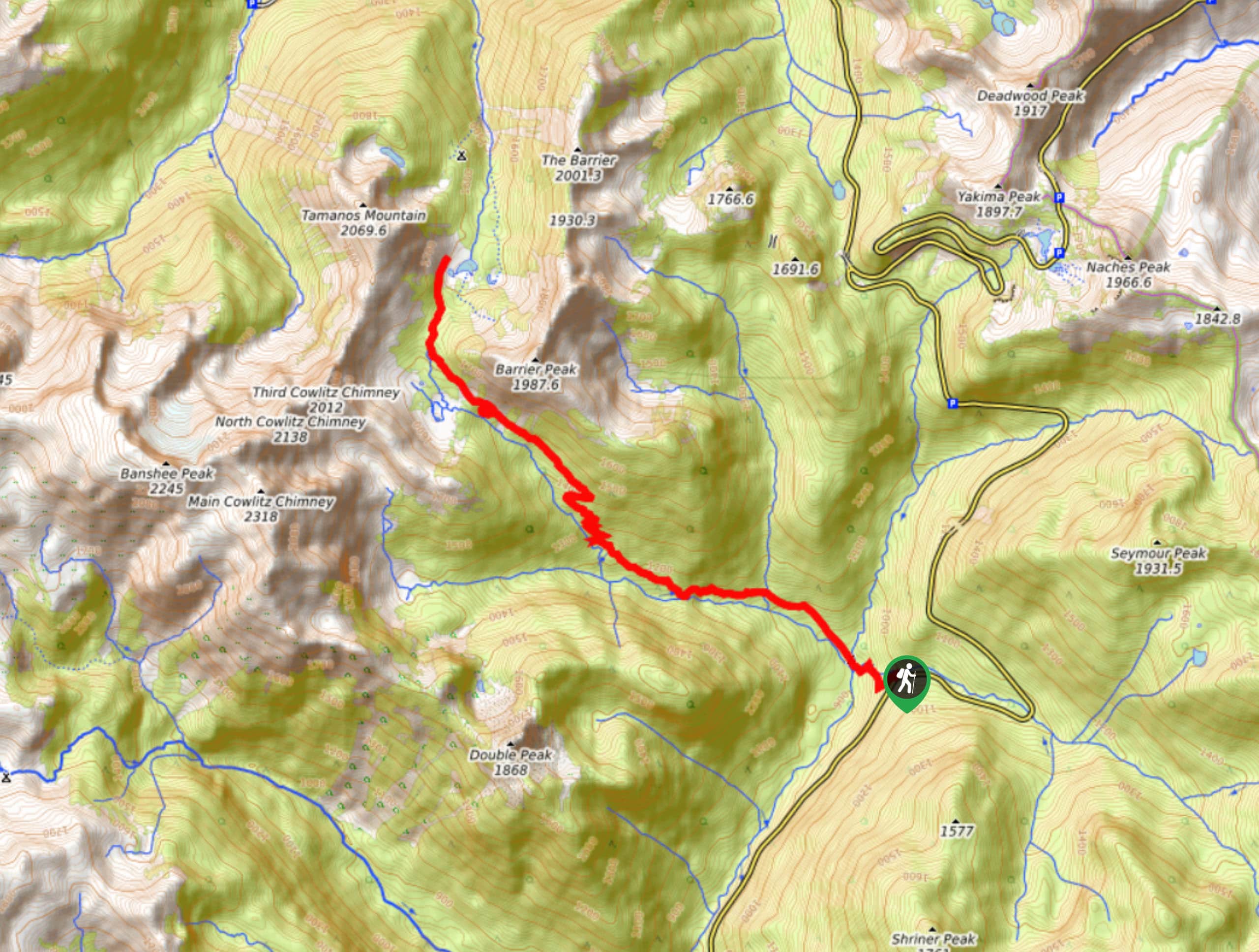 Deer Creek Falls to Owyhigh Lakes Trail Map