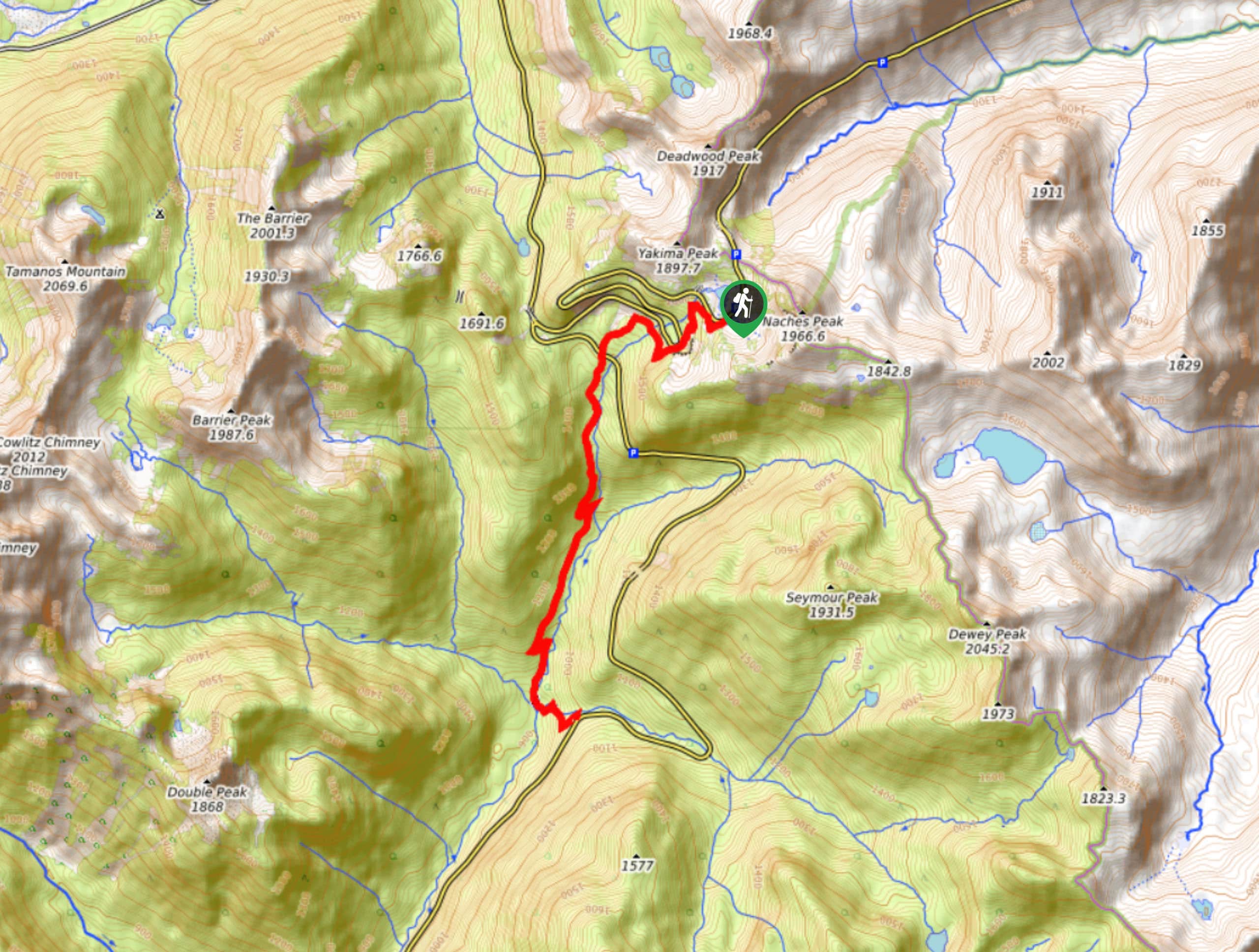 Eastside Trail to Deer Creek Camp Map