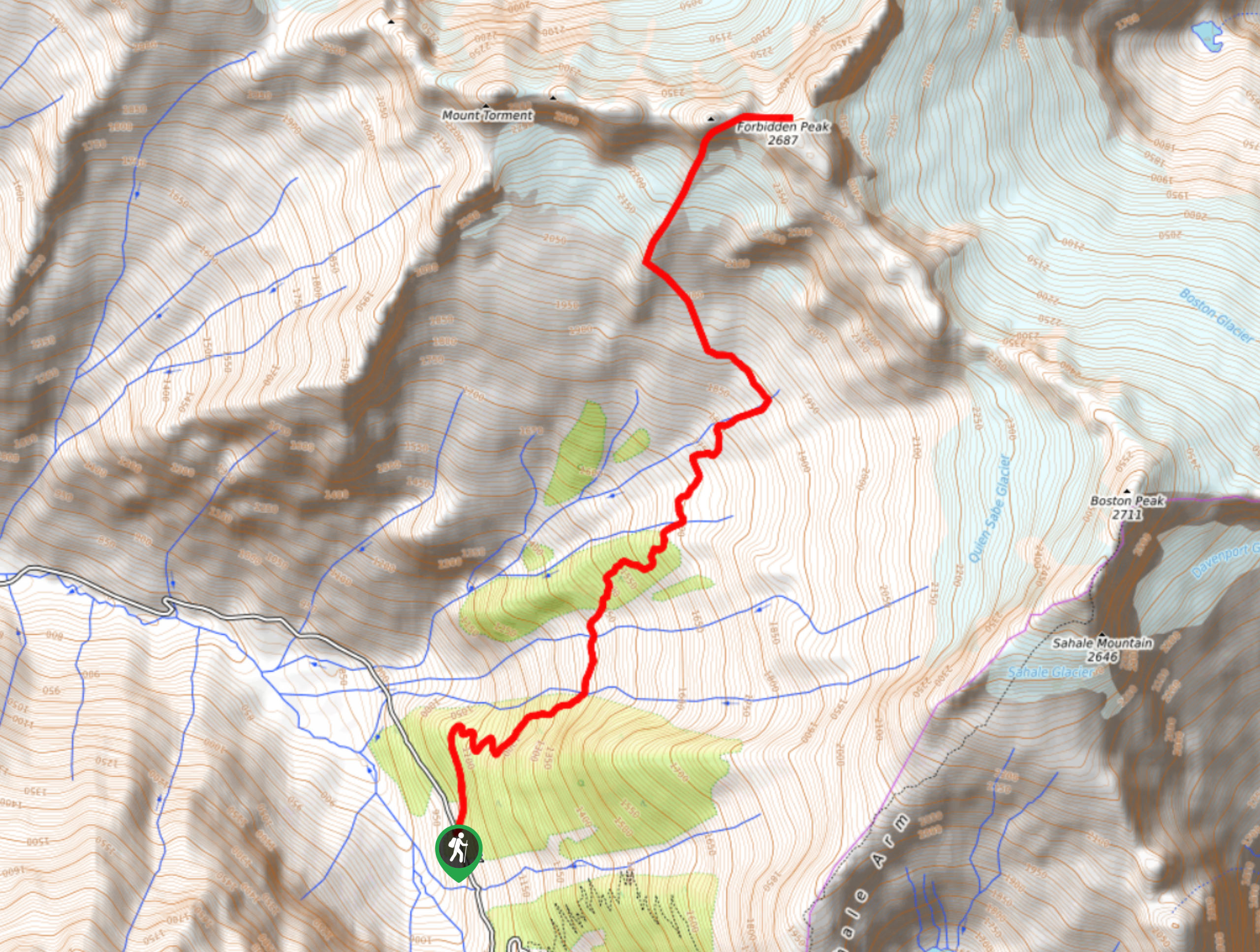 Forbidden Peak Climb Map