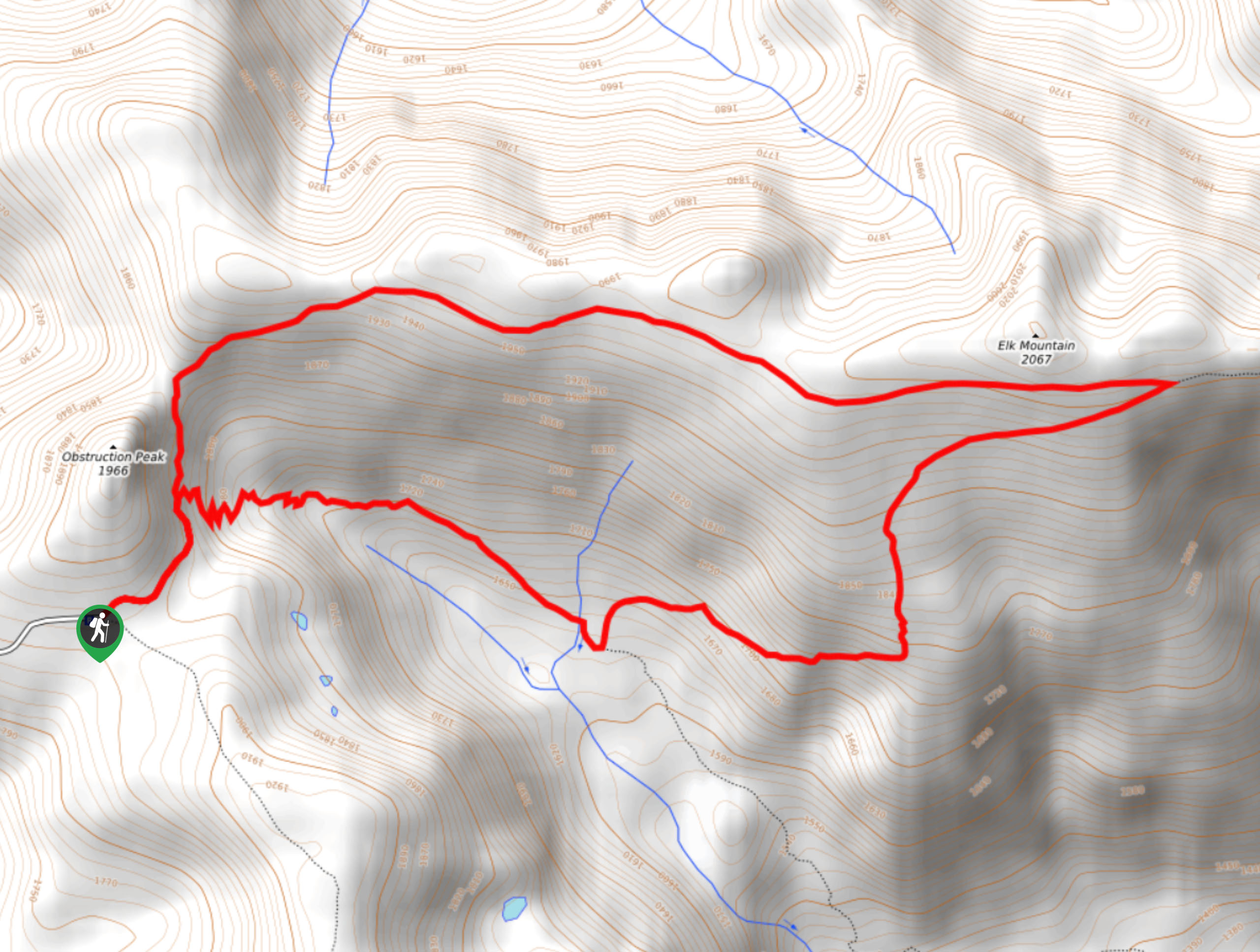 Elk Mountain Trail Loop Map