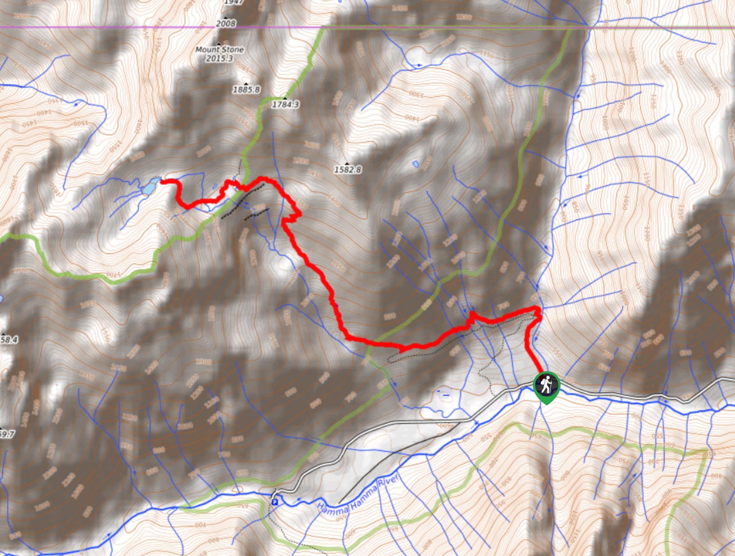 Lake of the Angels via Putvin Trail Map