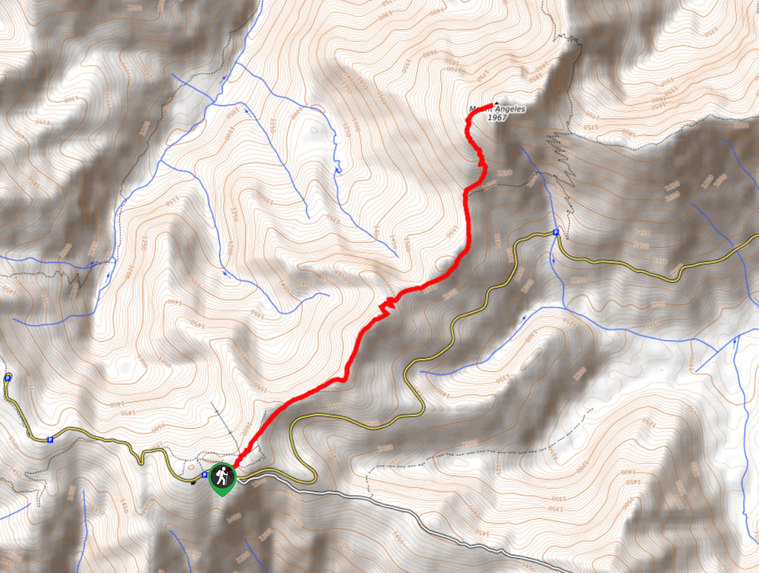 Mount Angeles via Sunrise Ridge Trail Map