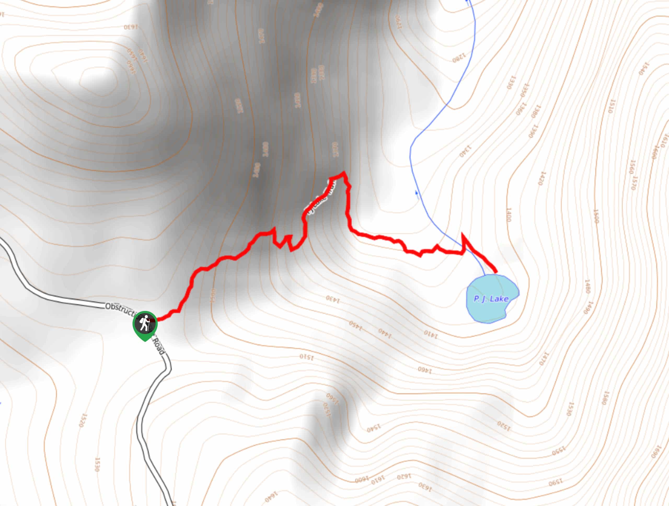 PJ Lake Trail Map