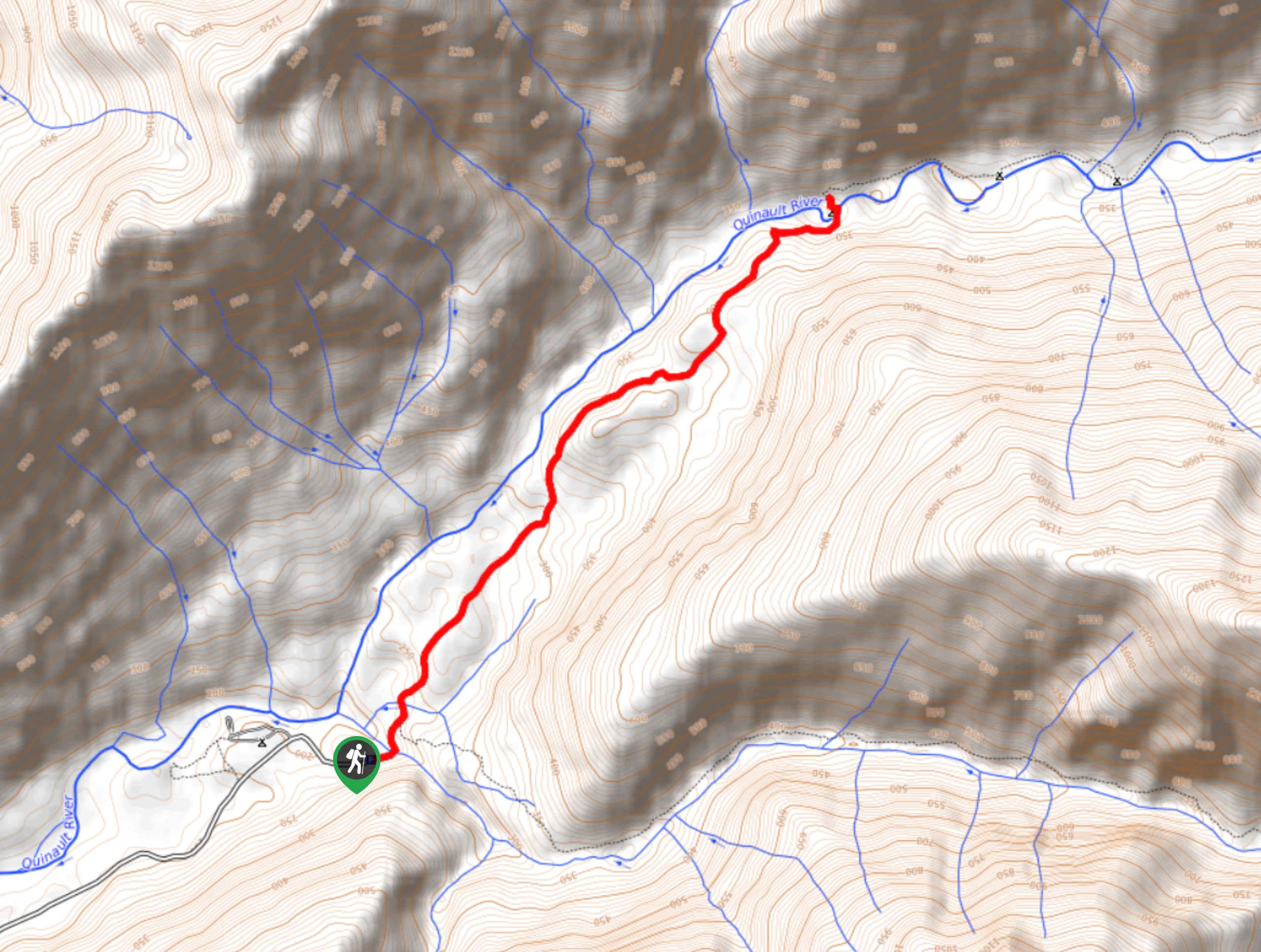 Quinault River Pony Bridge Trail Map