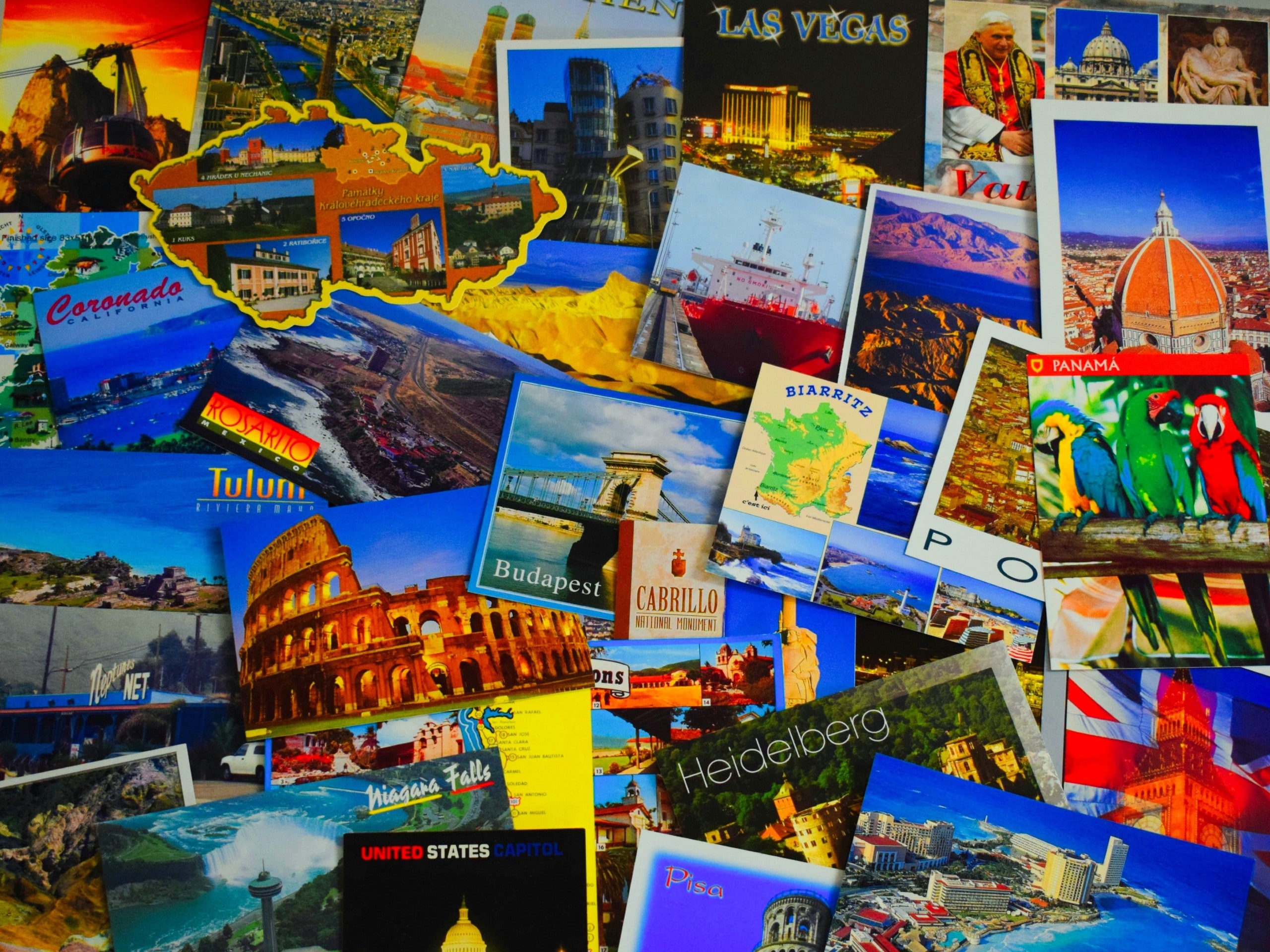 Collecting postcards is a great idea_ they are cheap, easy to store and usually there are many nice options to choose from!