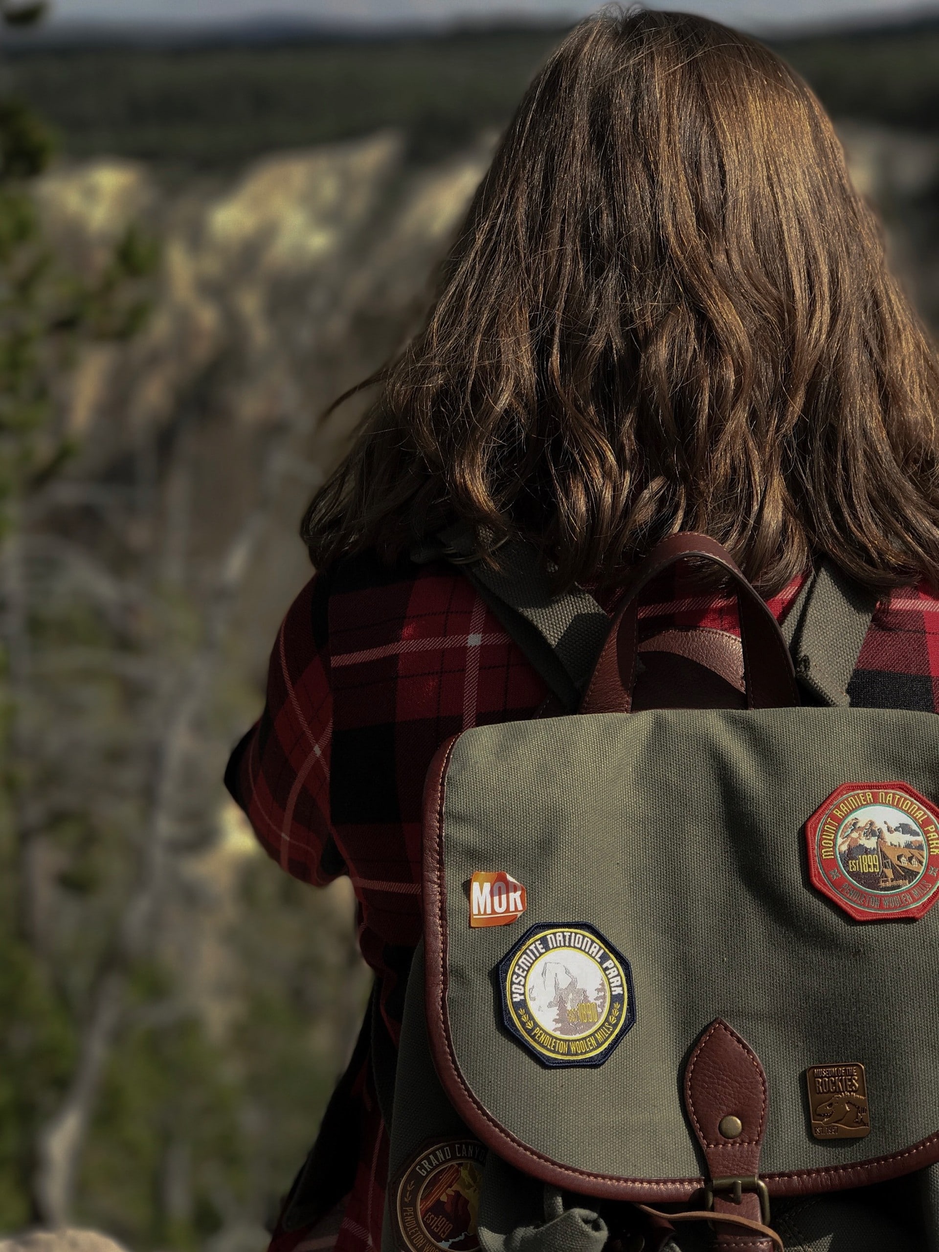 Patches on the backpack