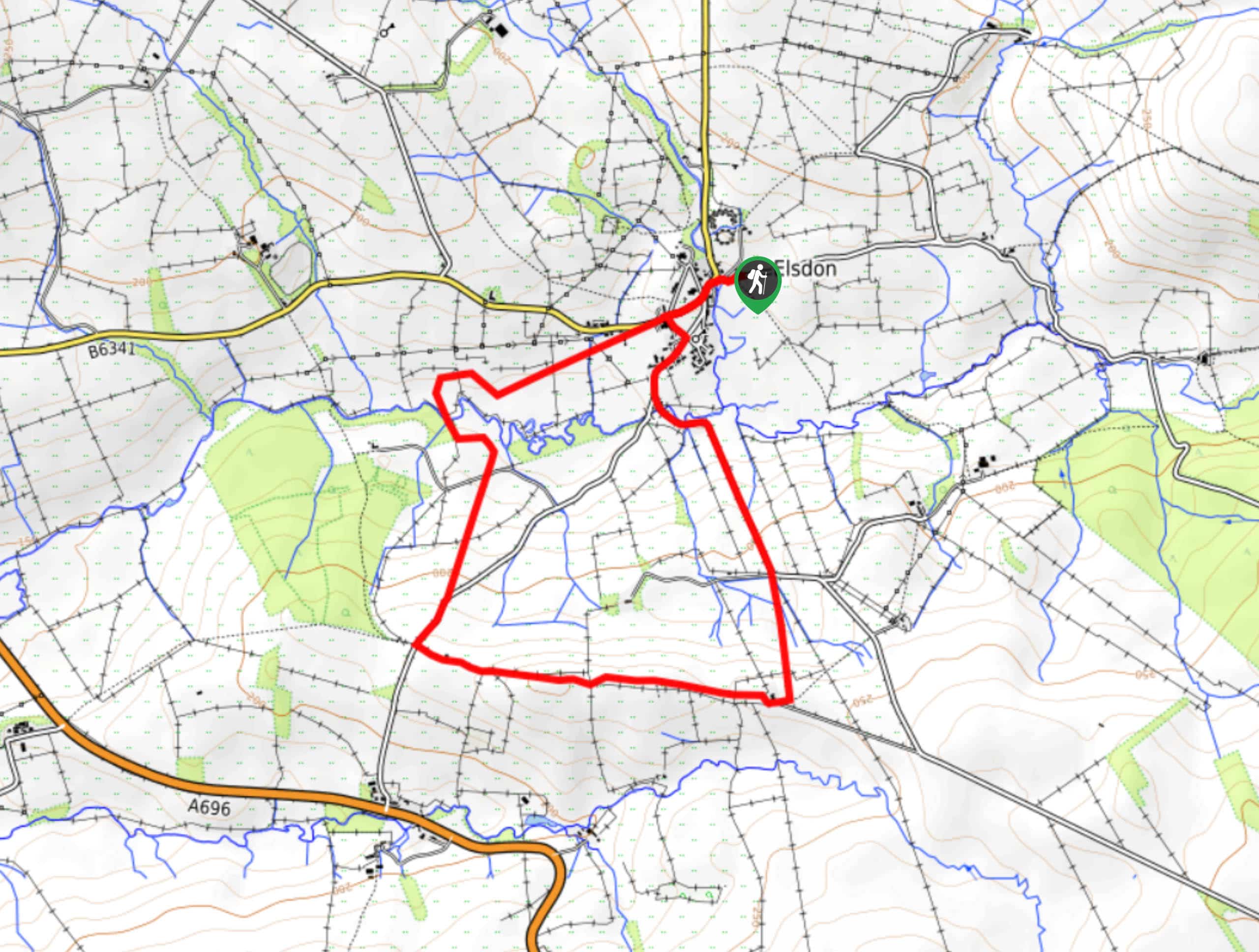 Elsdon Burn Walk Map