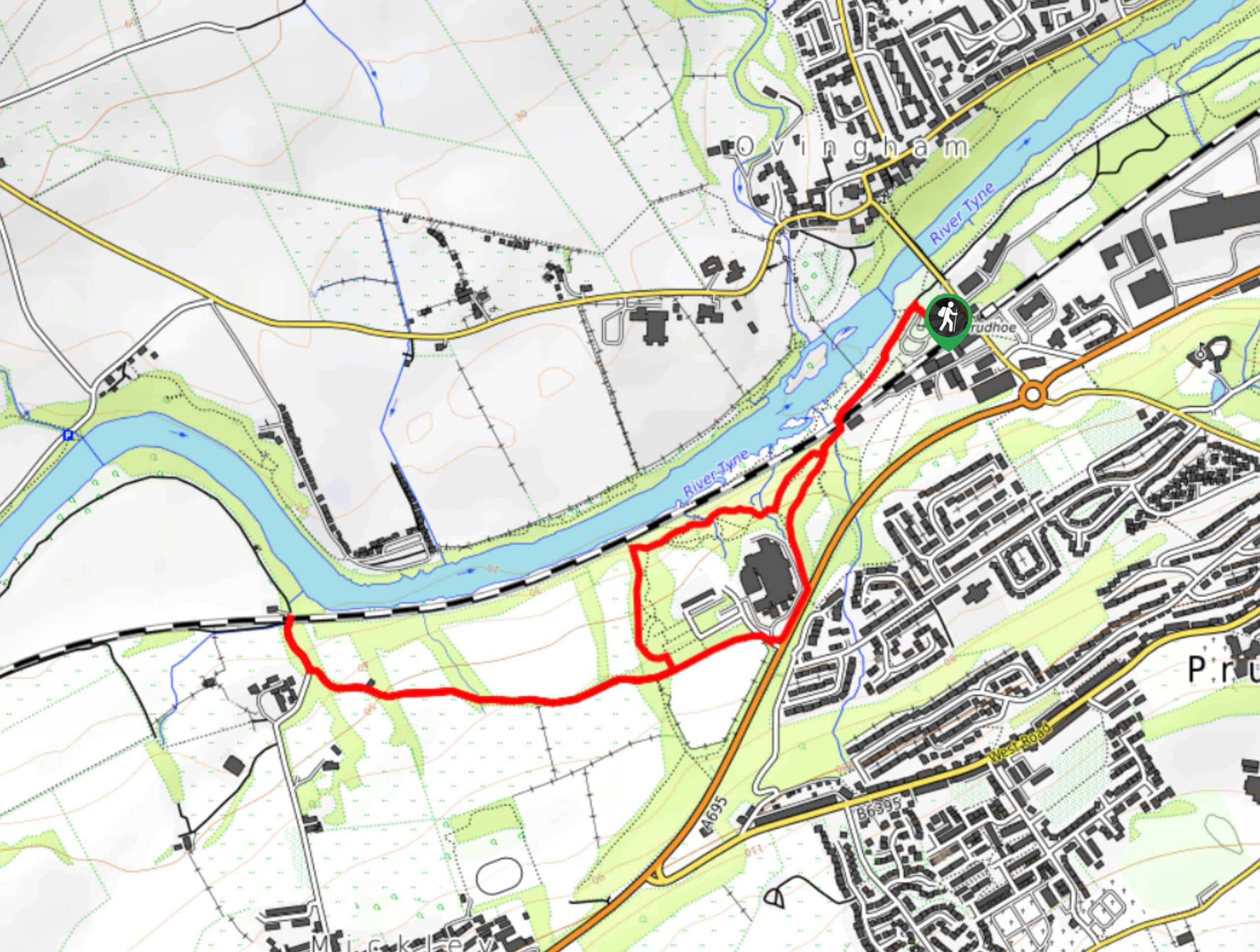 Eltringham Bridleway Walk Map