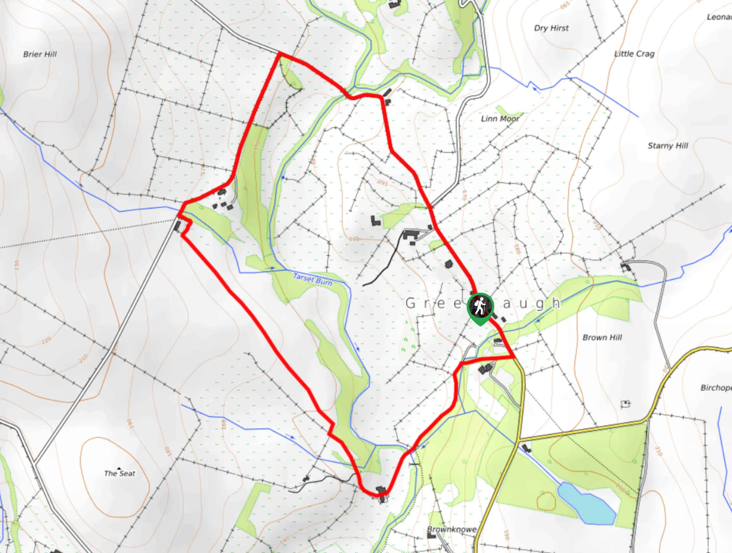 Greenhaugh and Thorneyburn Walk Map
