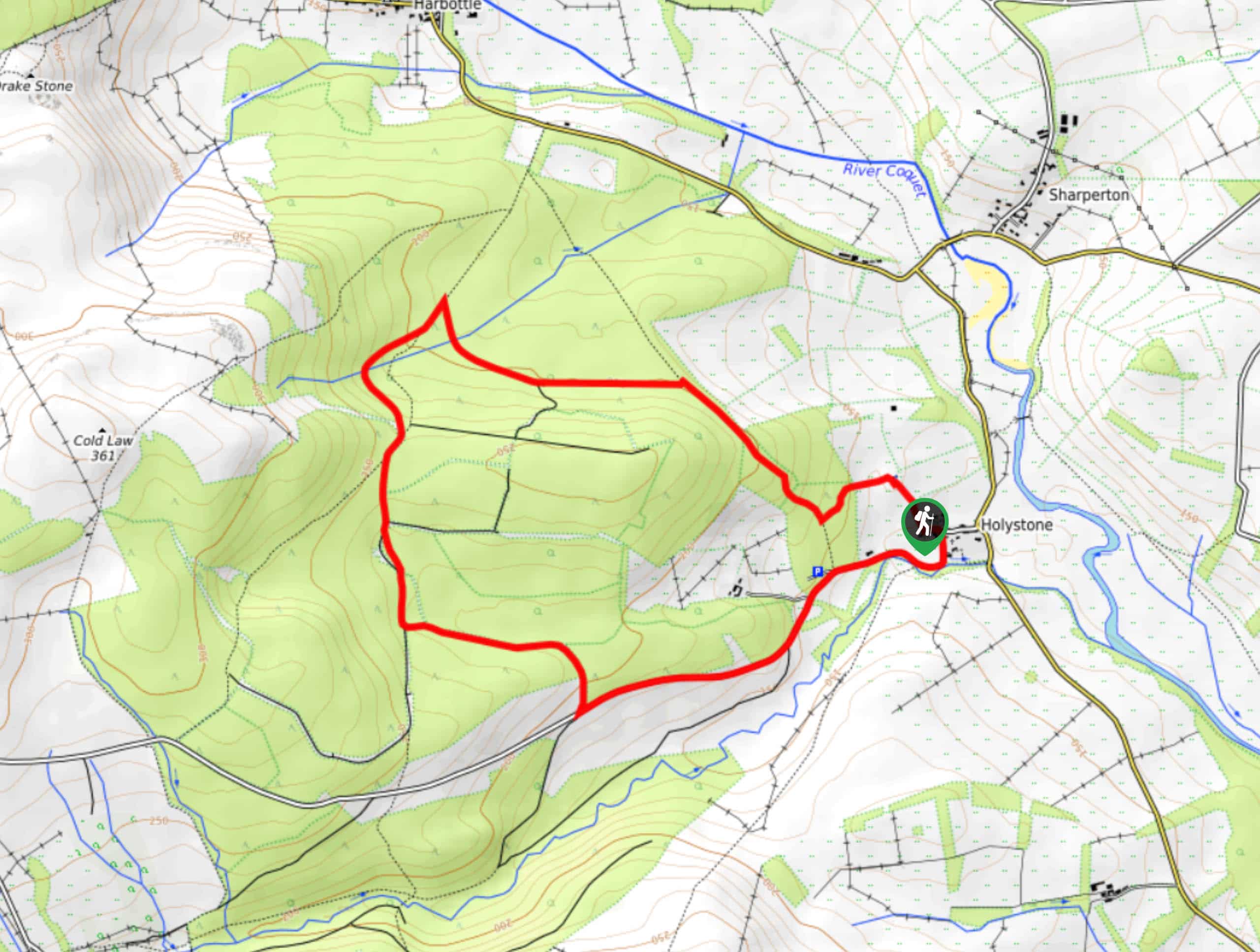 Holystone Circular Walk Map
