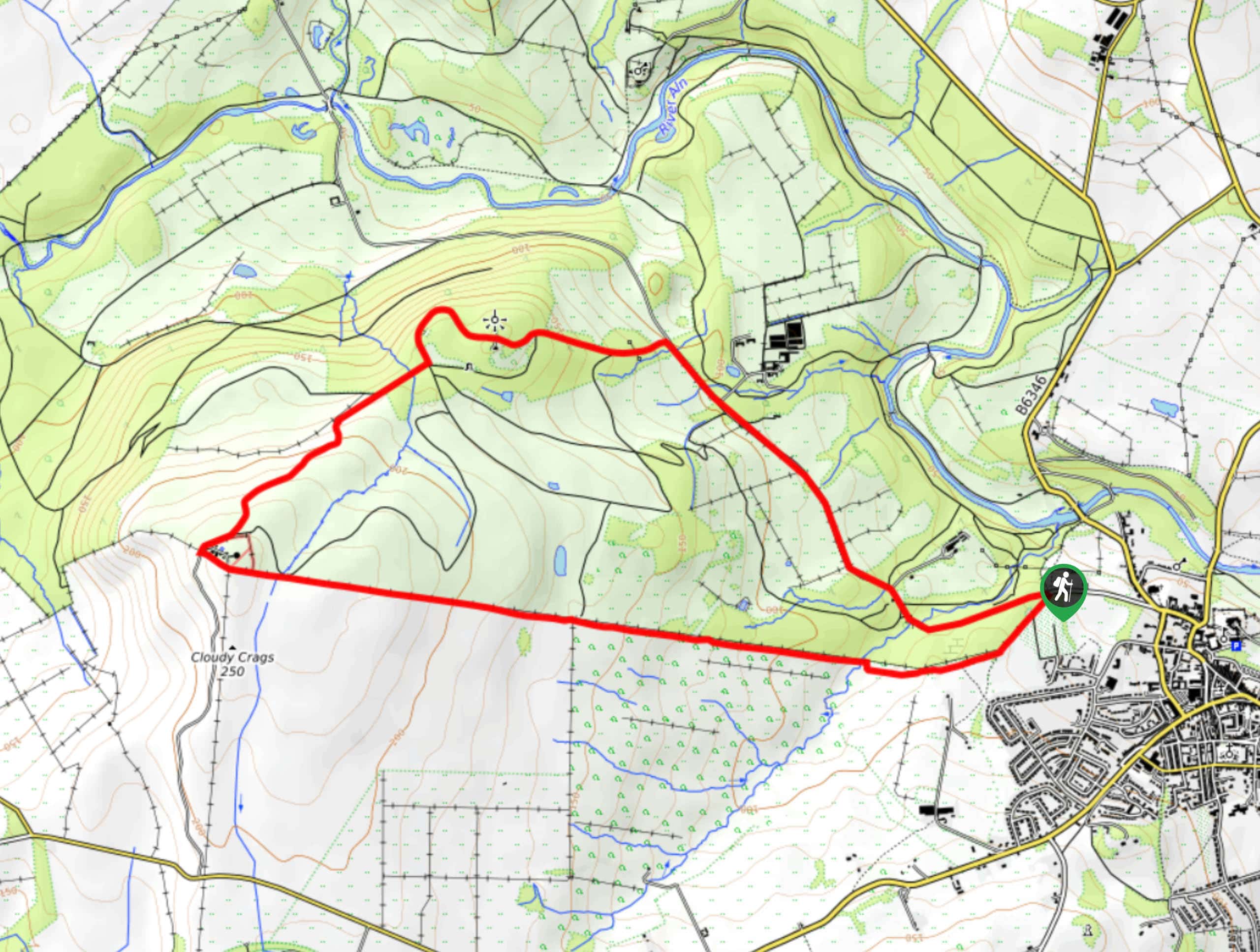 Hulne Park Circular Walk Map
