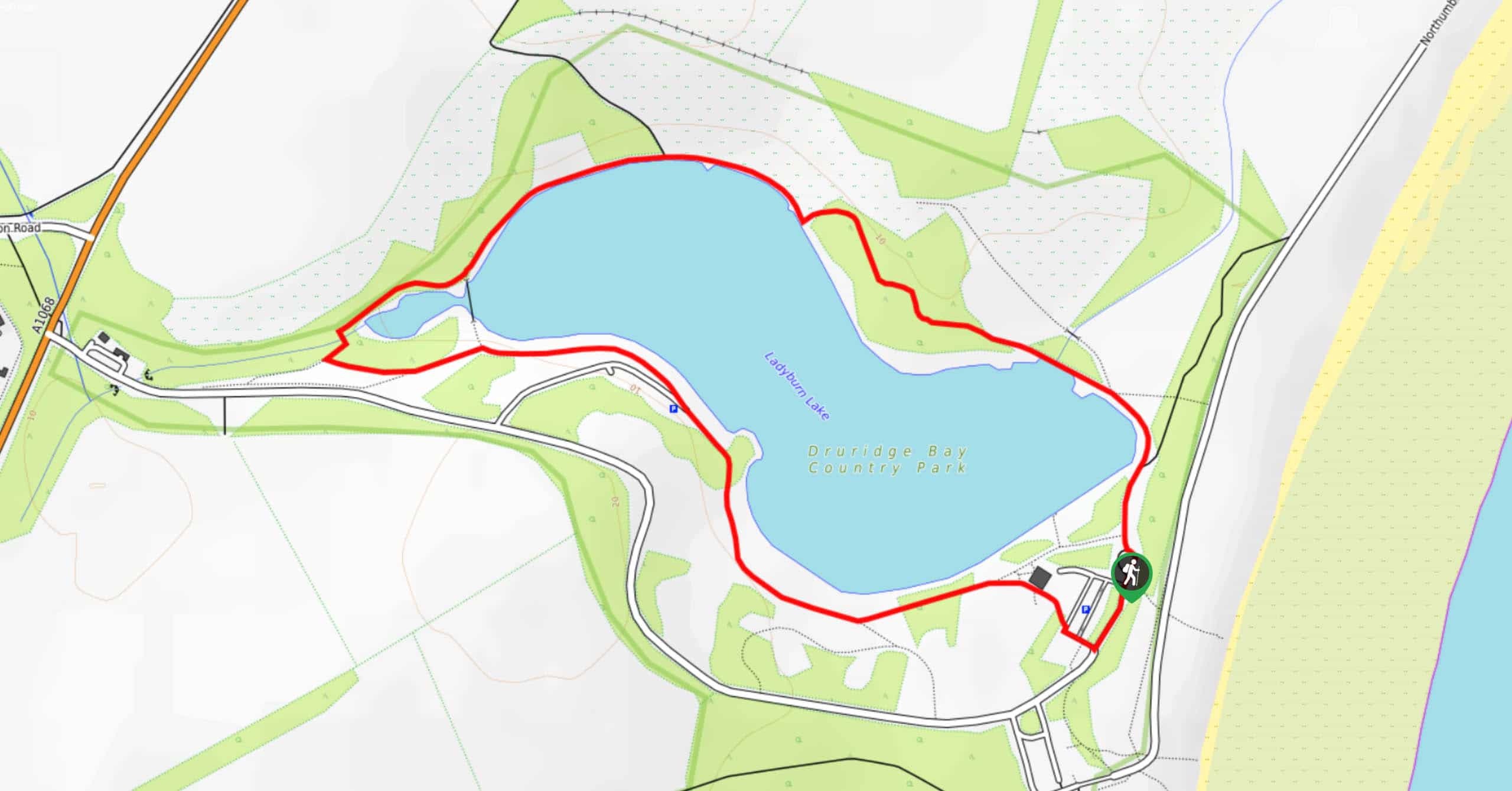 Ladyburn Lake Circular Walk Map