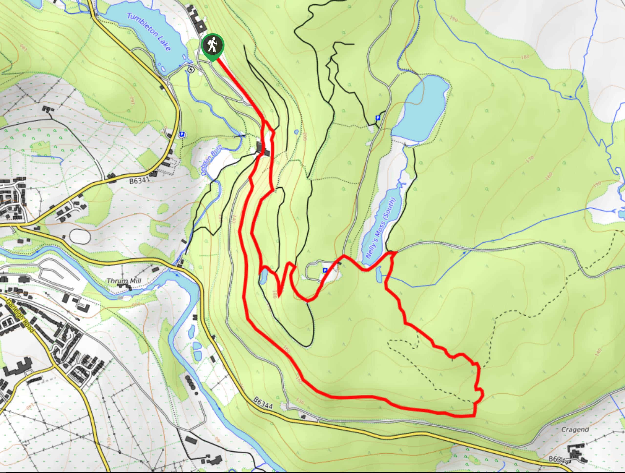 Nelly’s Moss and Cragside Circular Walk Map