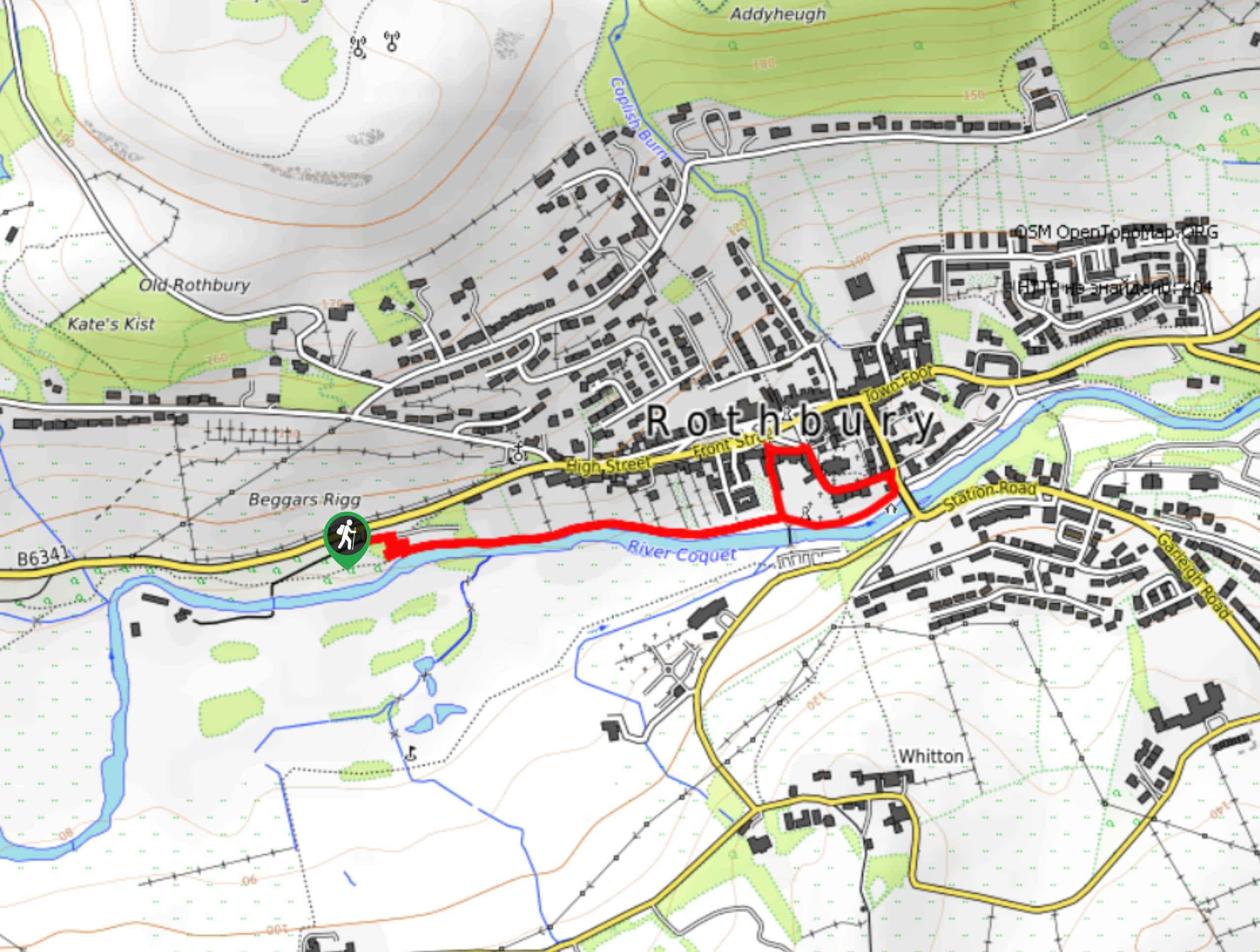 Rothbury Riverside Walk Map