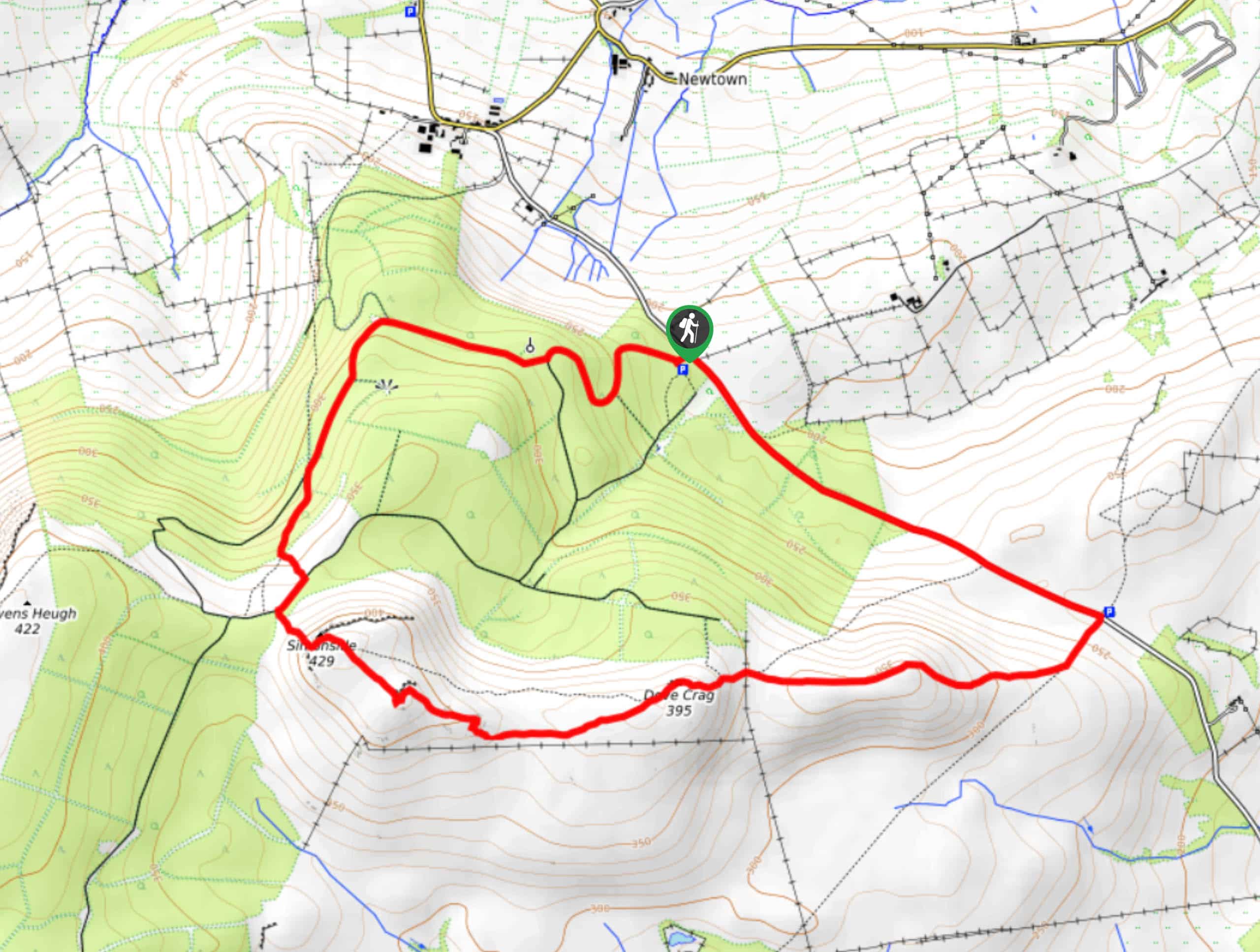 Simonside and Dove Crag Circular Walk Map