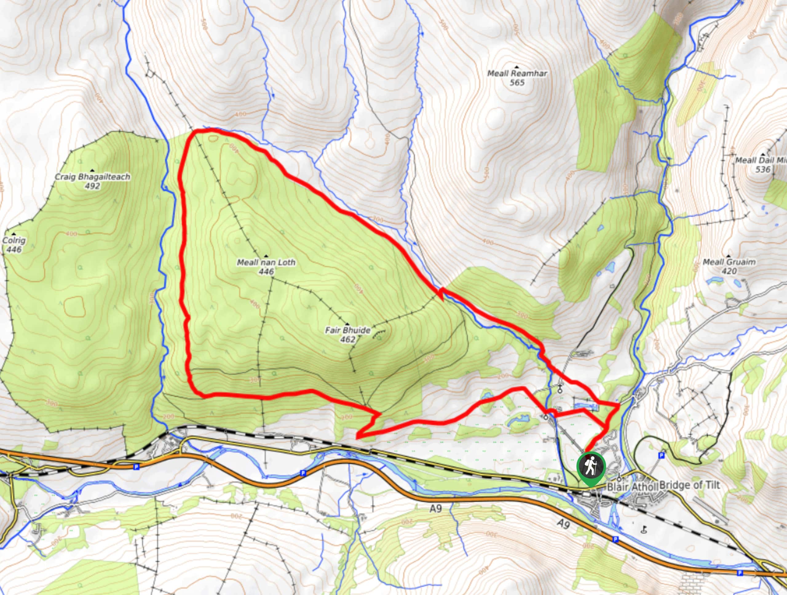 Glen Banvie Trail and Blair Castle Walk Map