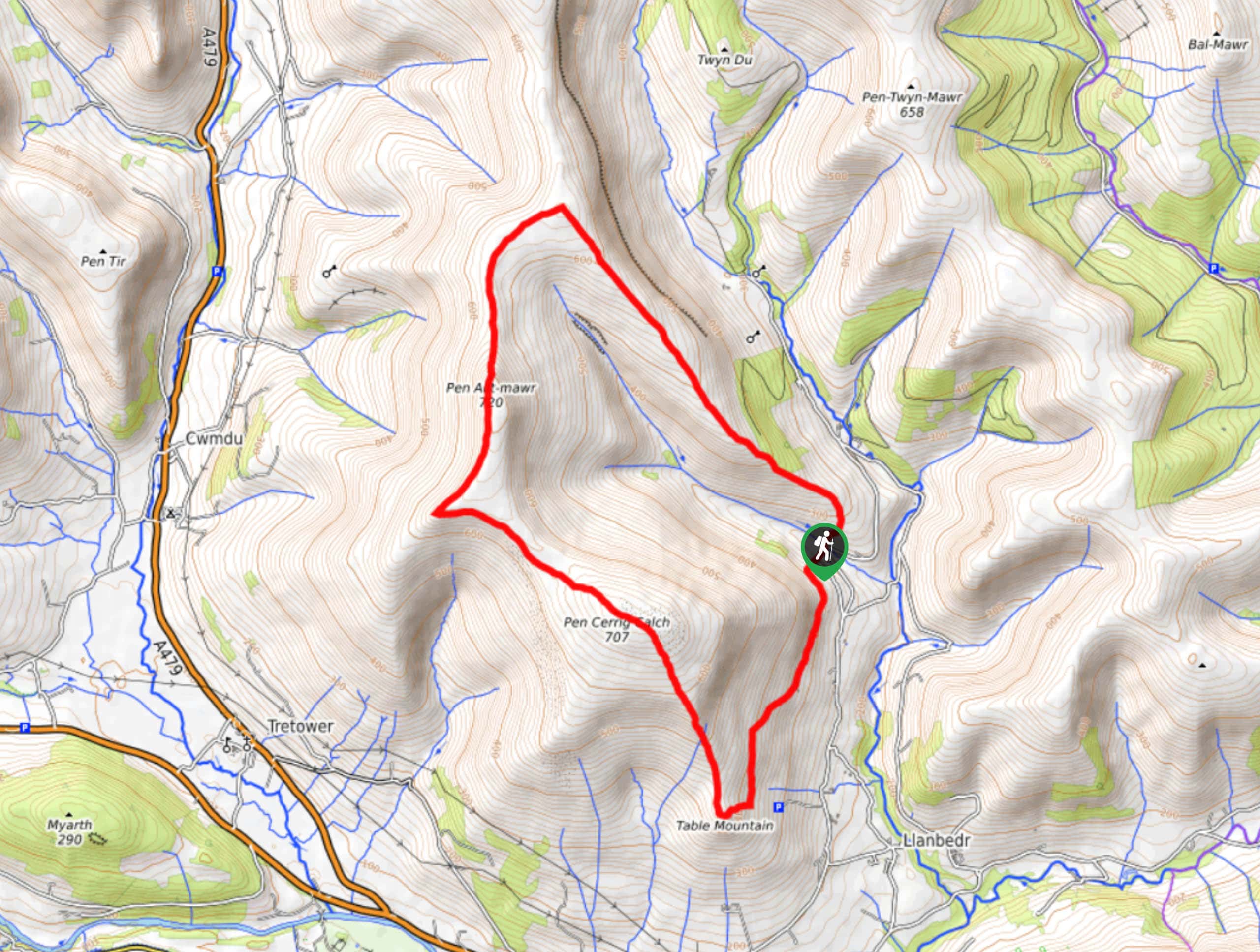 Pen Cerrig-Calch and Black Mountains Walk Map