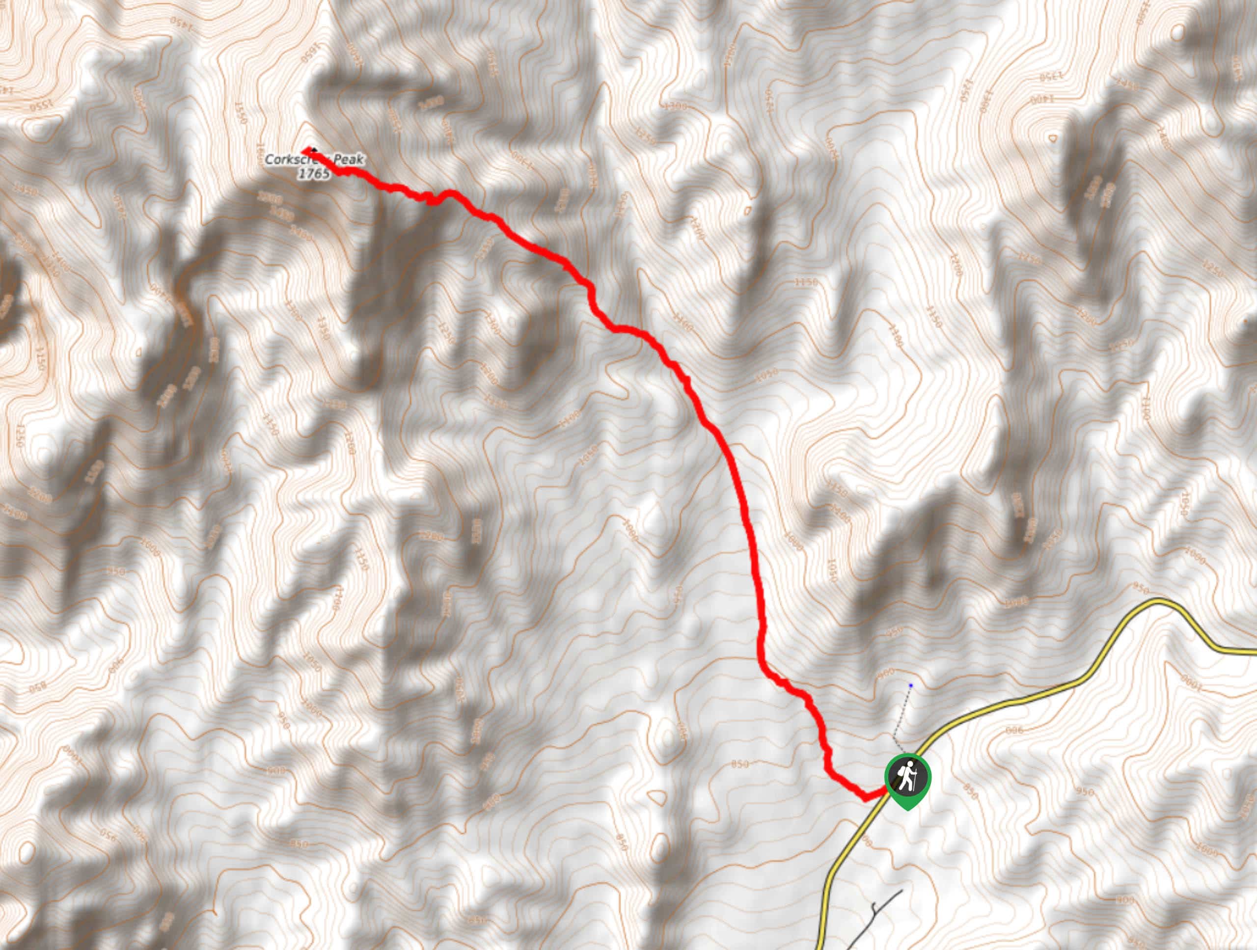 Corkscrew Peak Trail Map