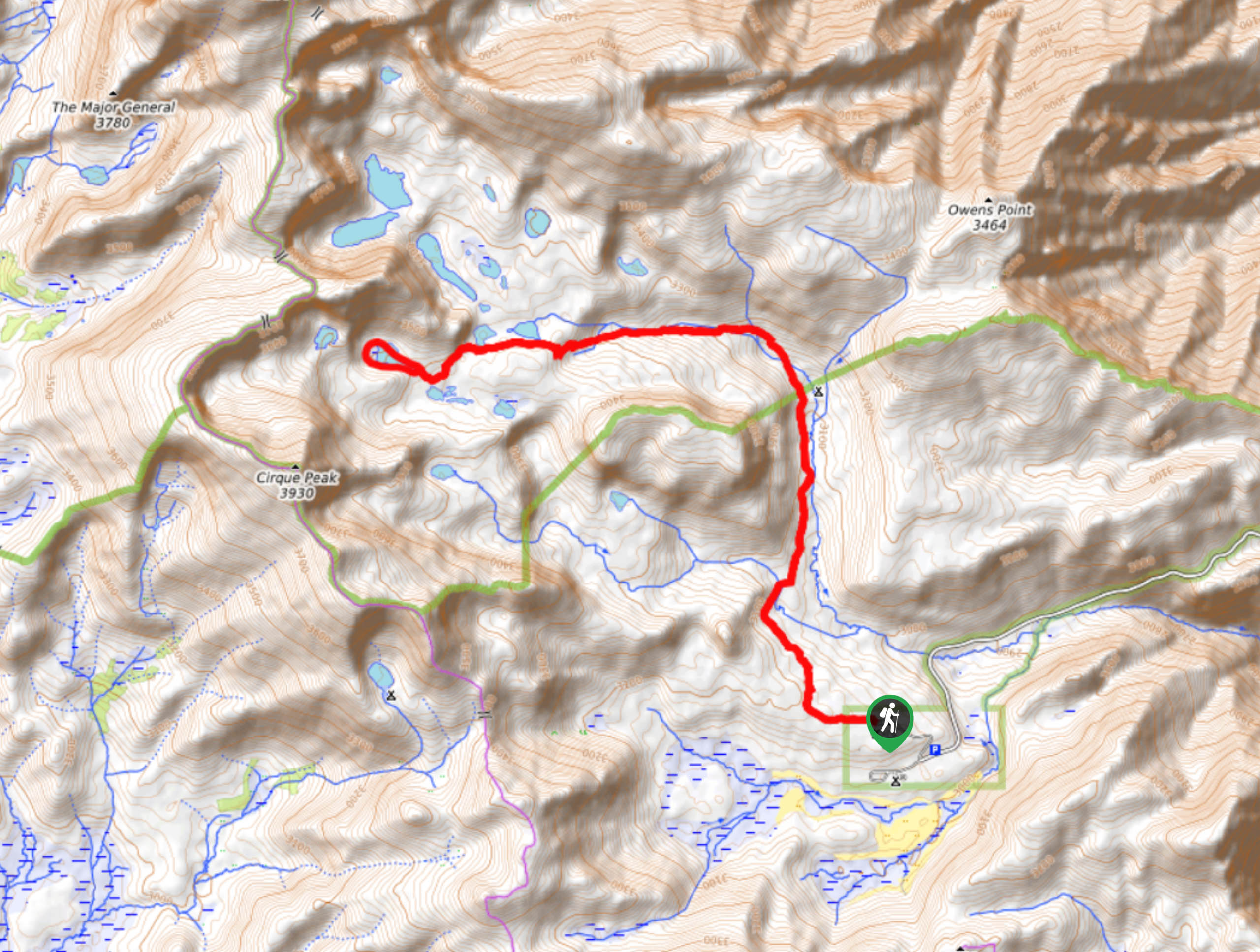 Cottonwood Lakes Trail Map