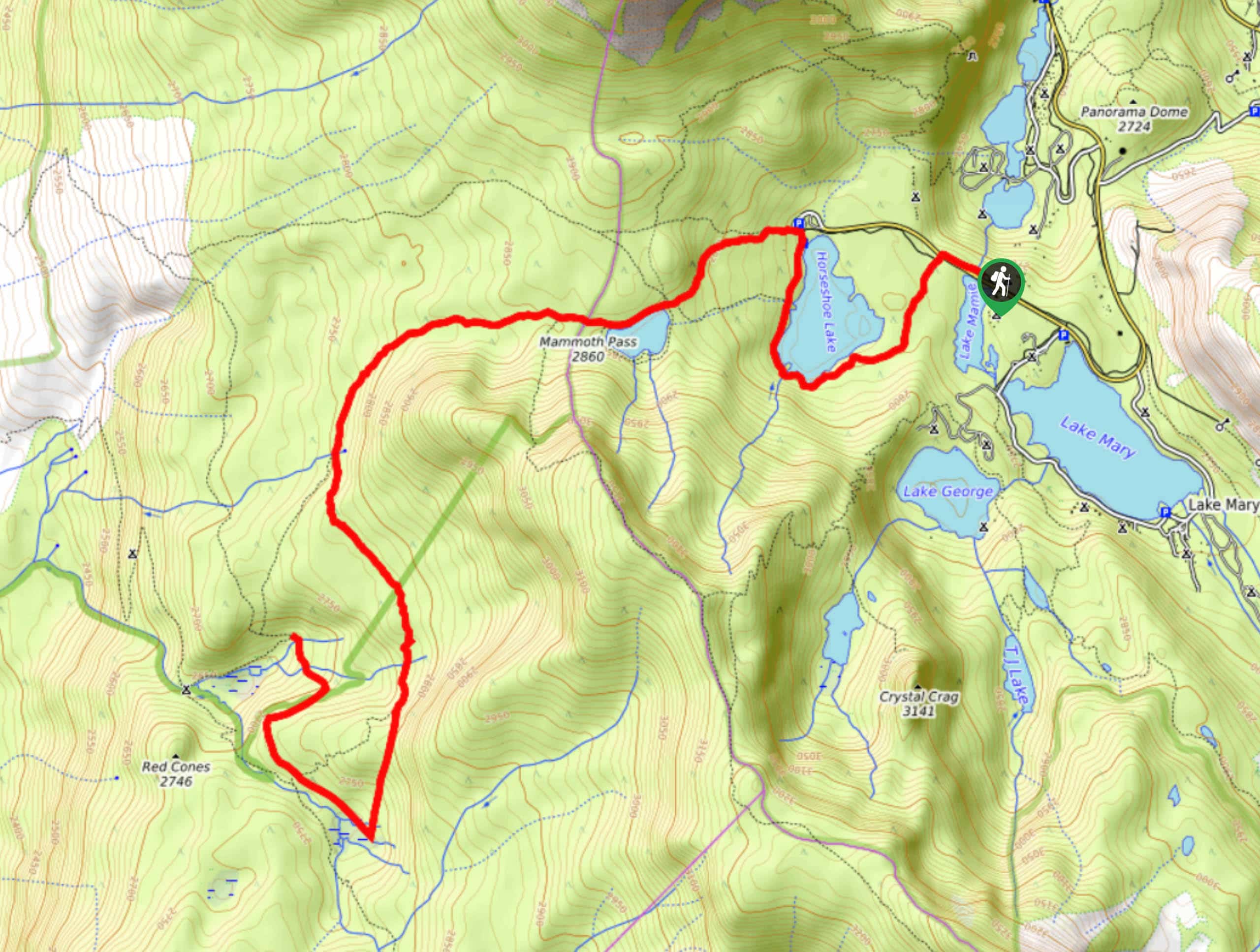 Lakes Basin Path to Pack Trail Map