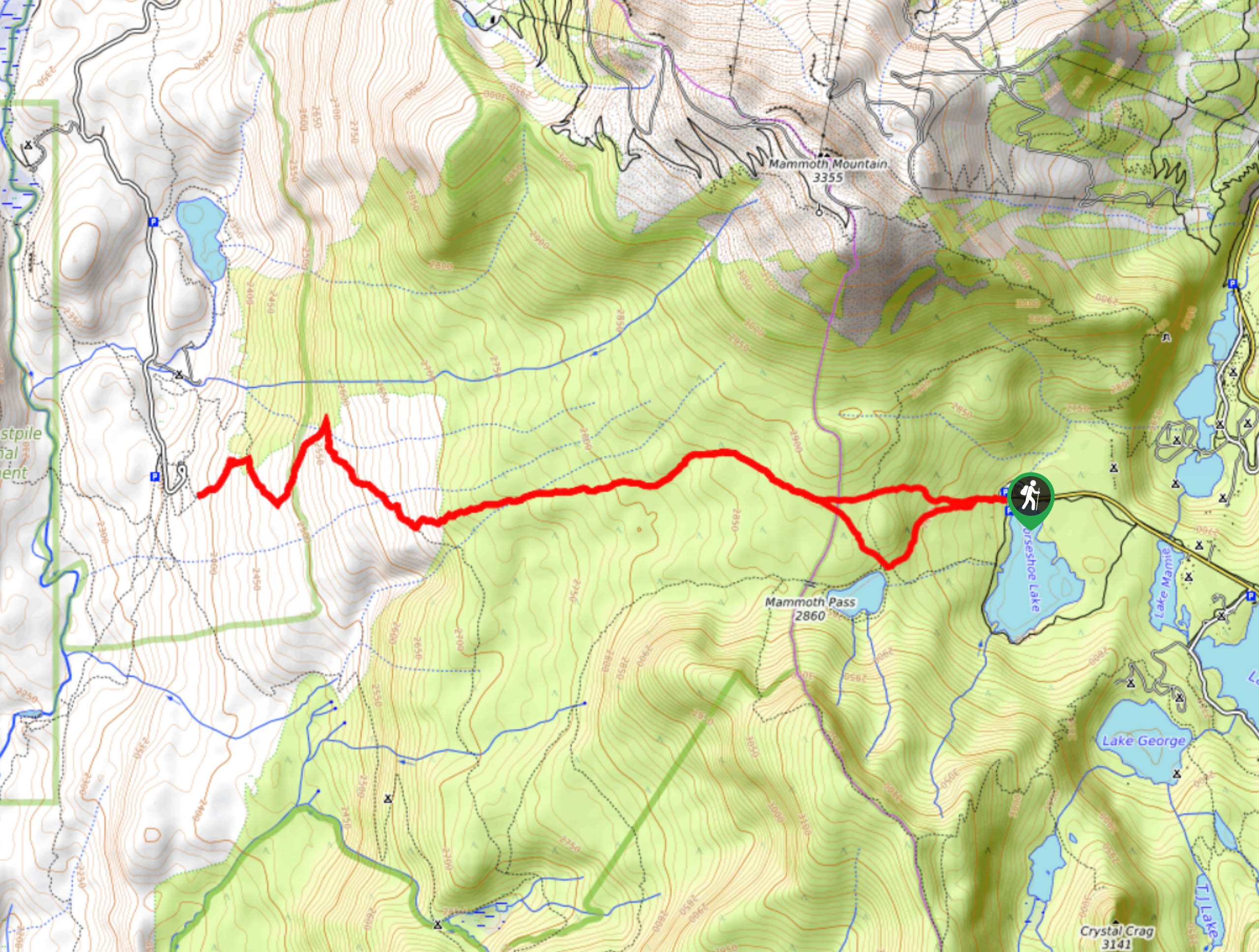 Mammoth Pass and McLeod Lake Trail Map