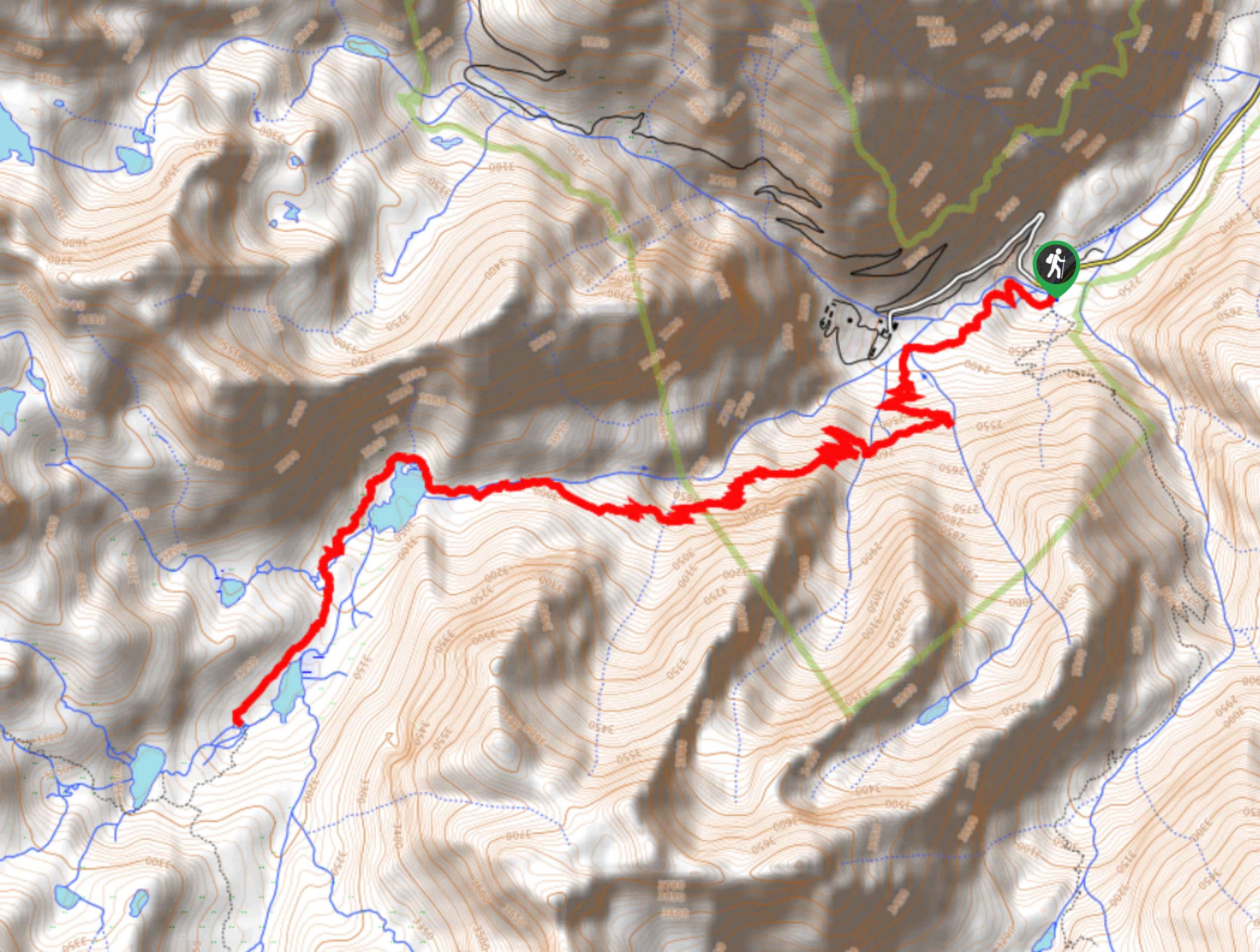 Upper Pine Lake via Italy Pass Trail Map