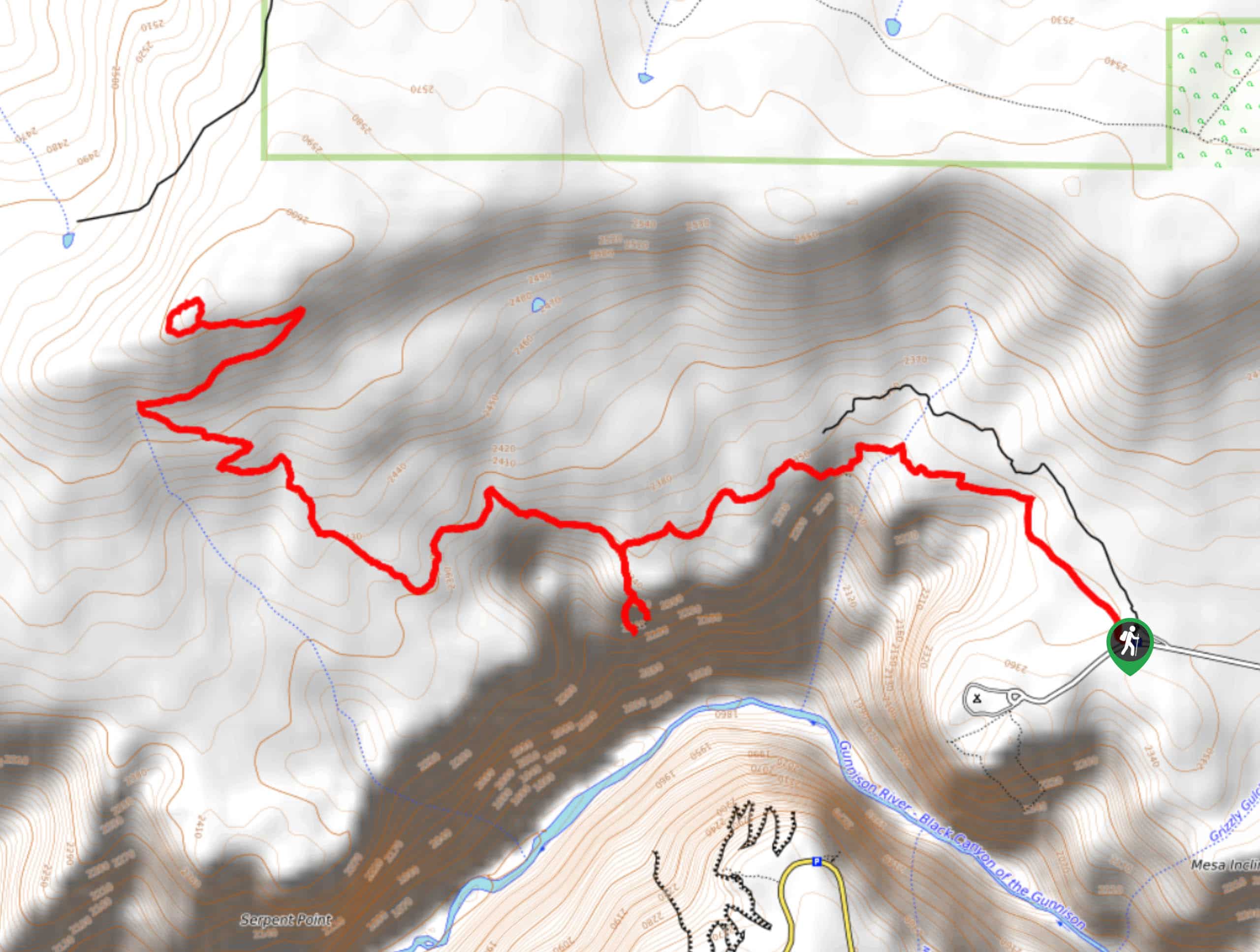 Green Mountain Summit Hike Map