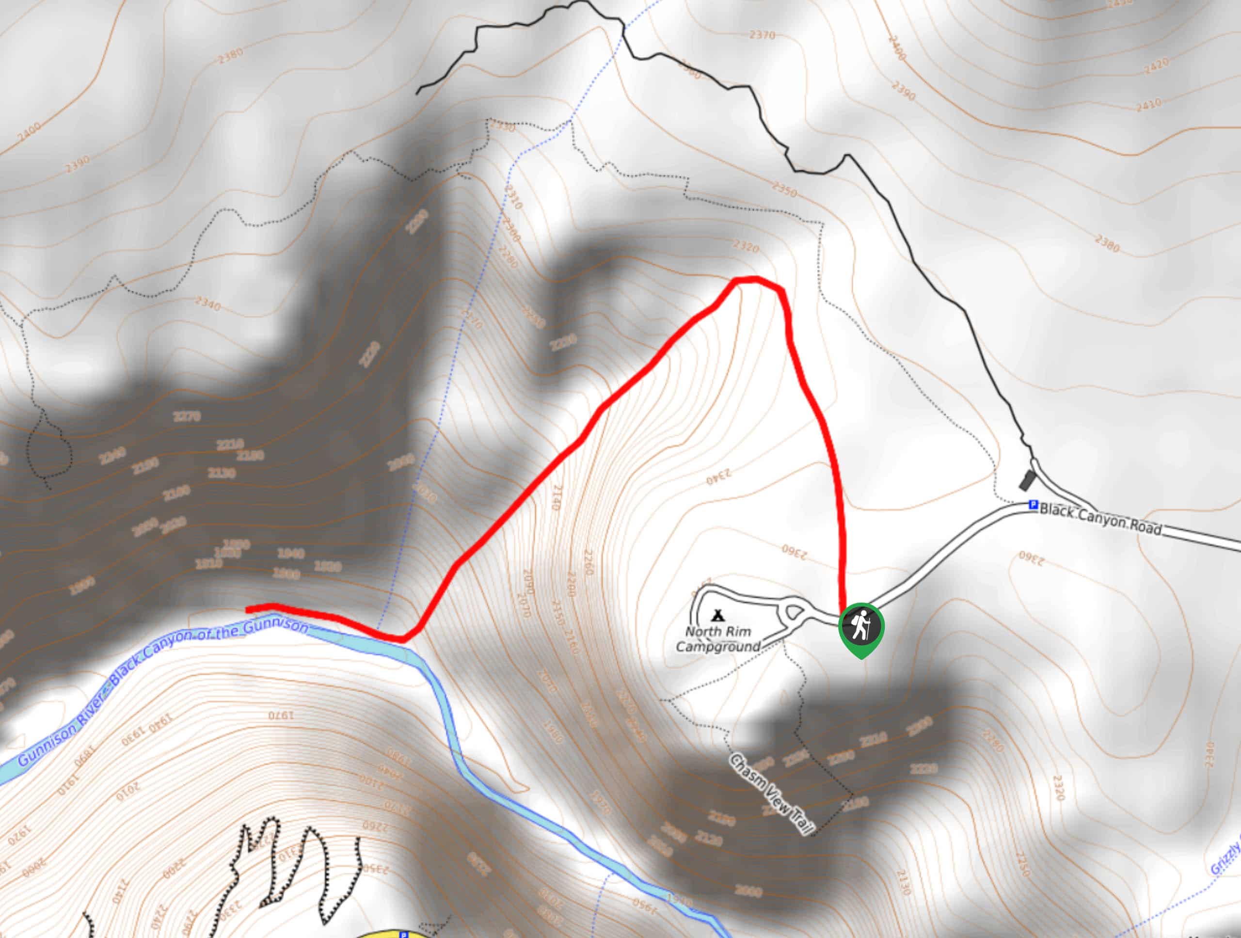 S.O.B Draw Hike Map