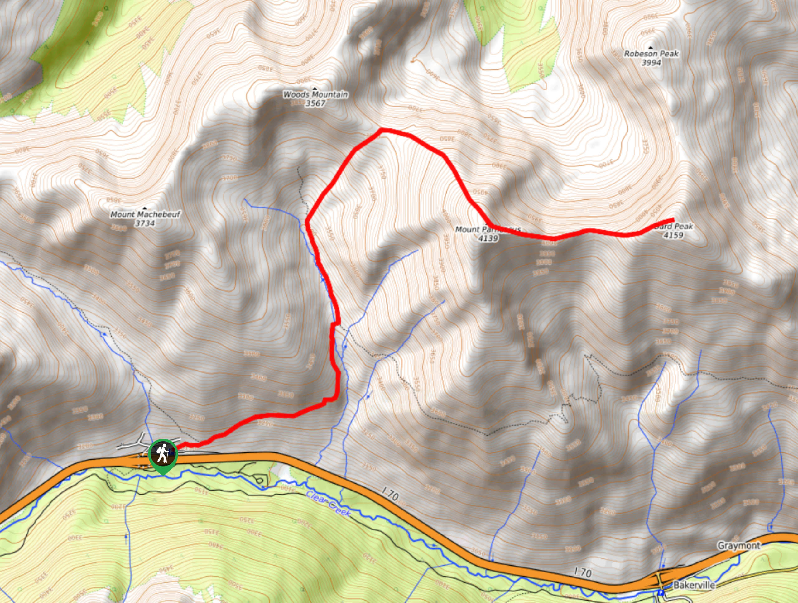Bard Peak Hike Map