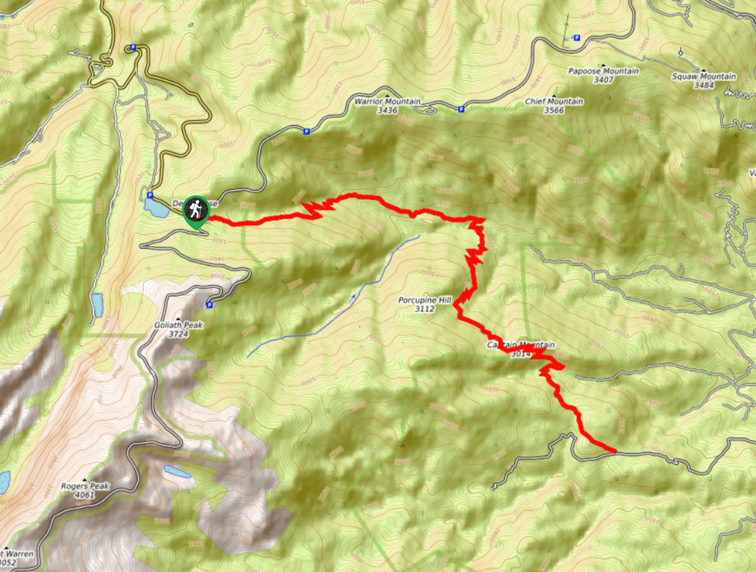 Captain Mountain Hike Map