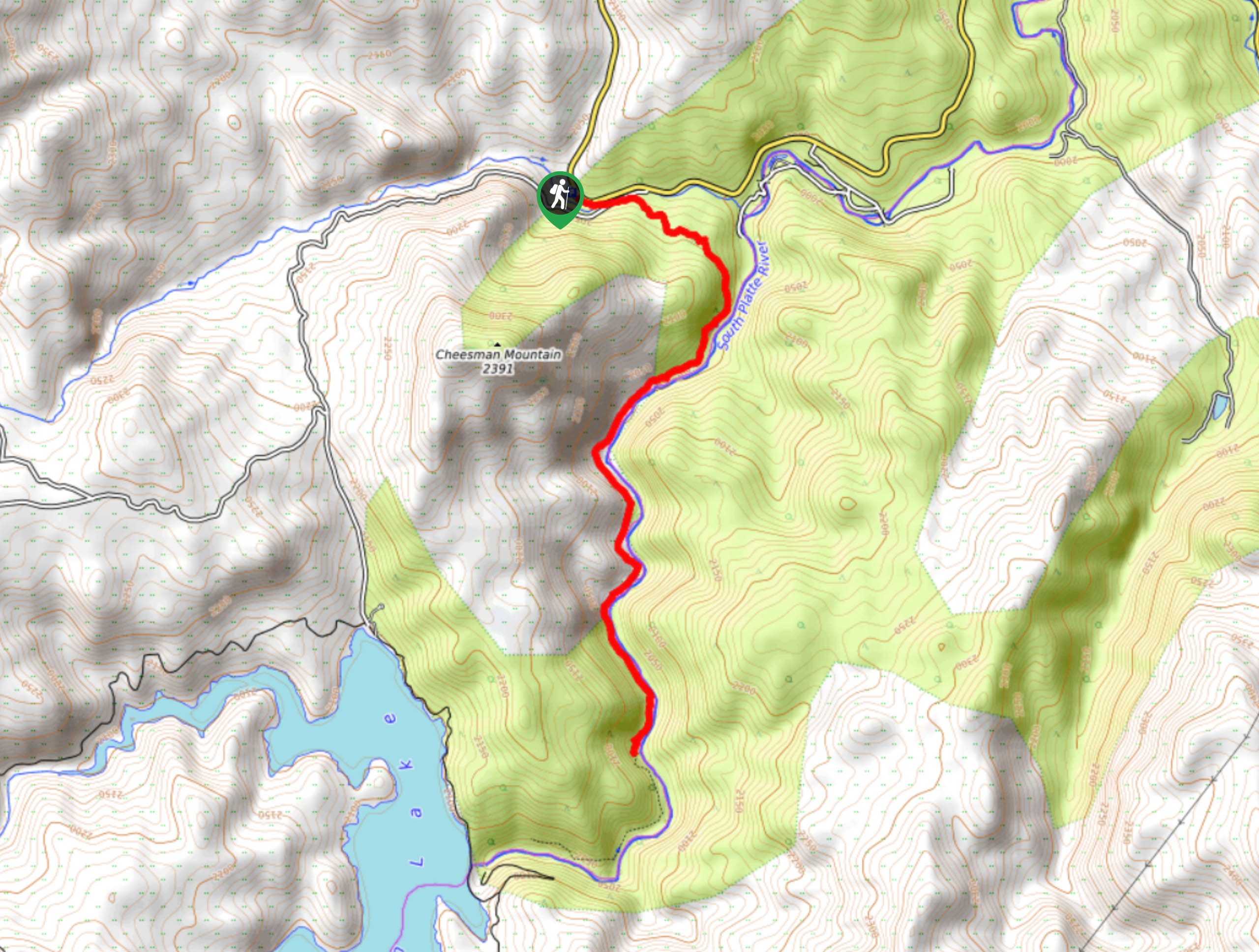 Cheesman Canyon Hike Map
