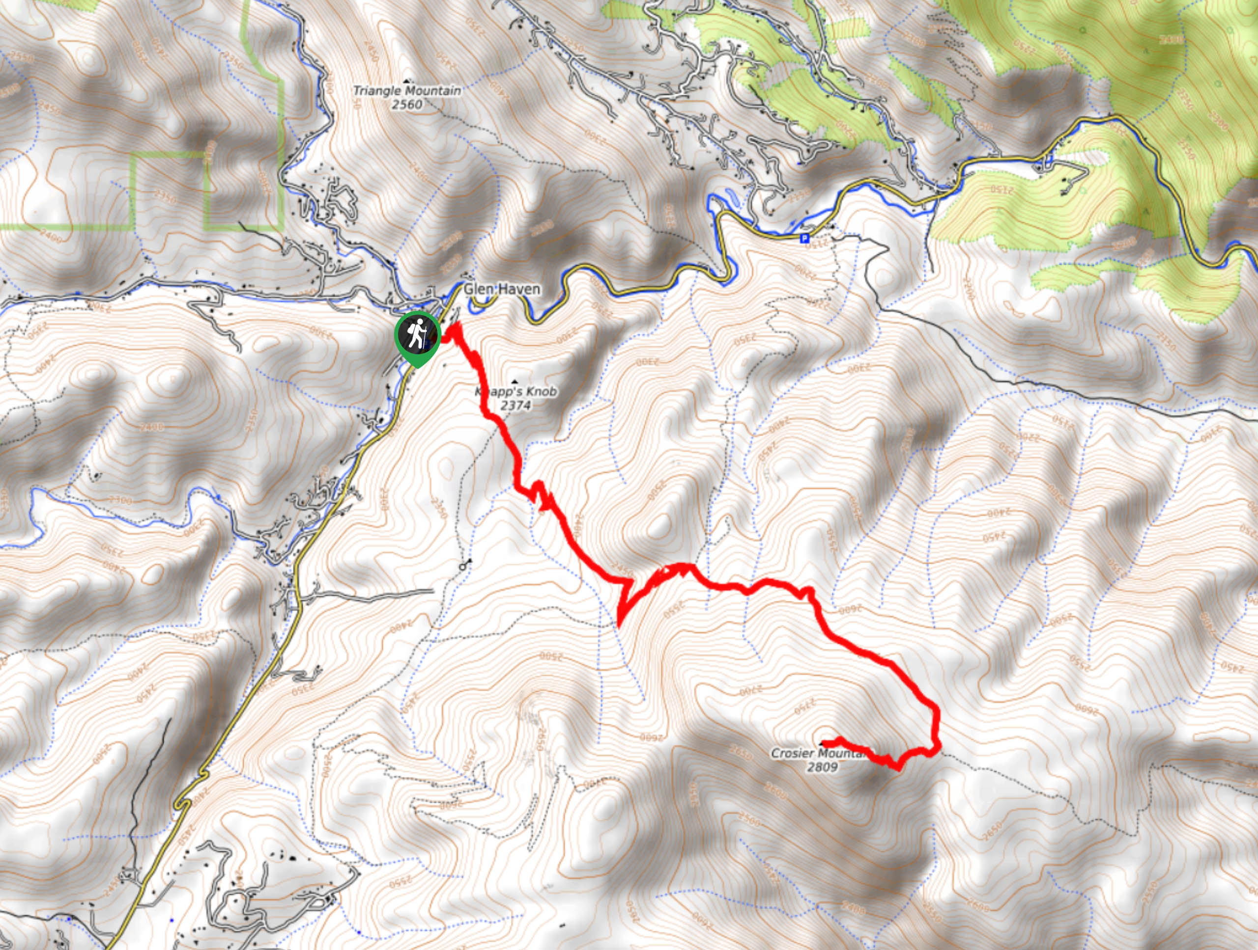 Crosier Mountain via Devil’s Gulch Trail Map
