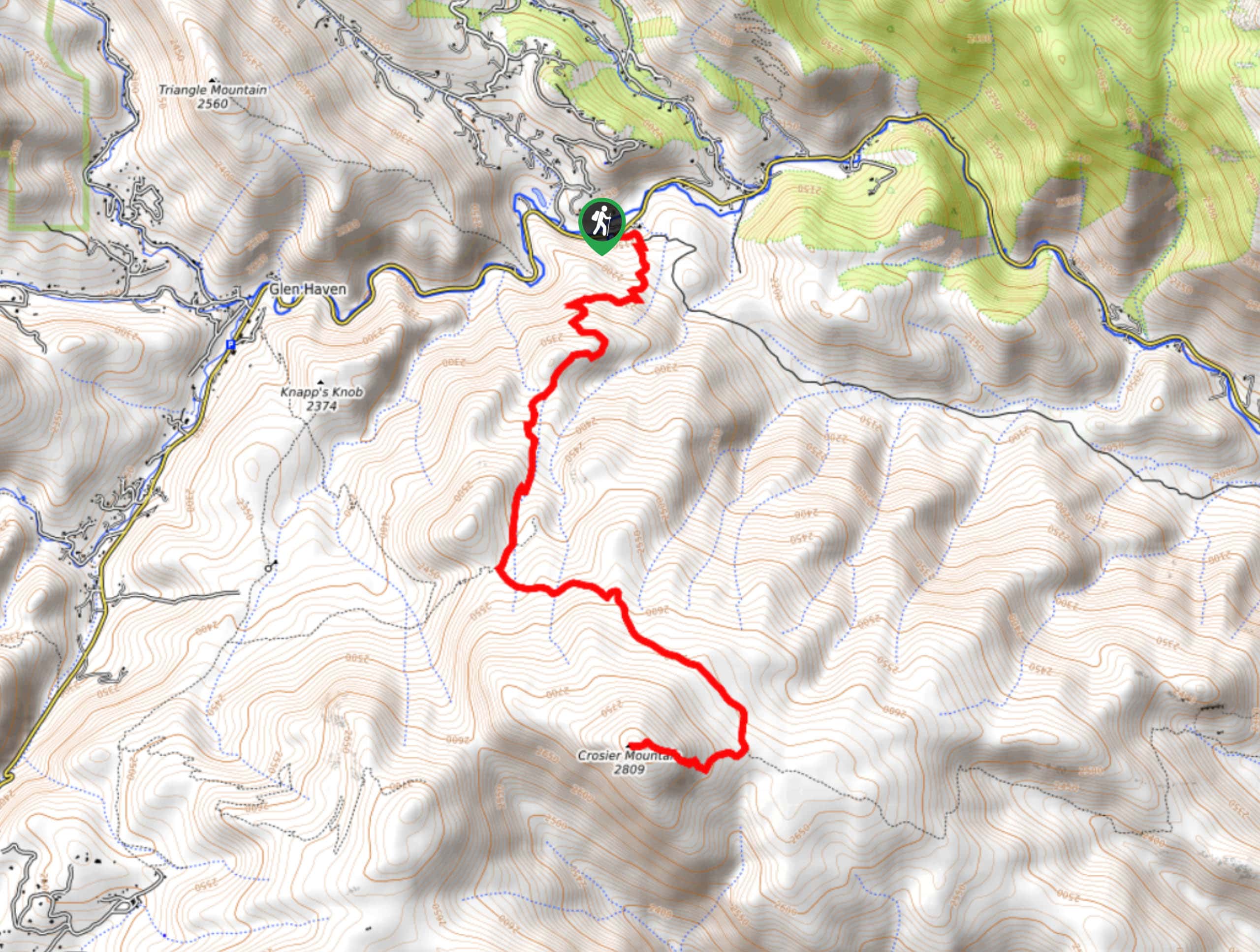 Crosier Mountain via Rainbow Trail Map
