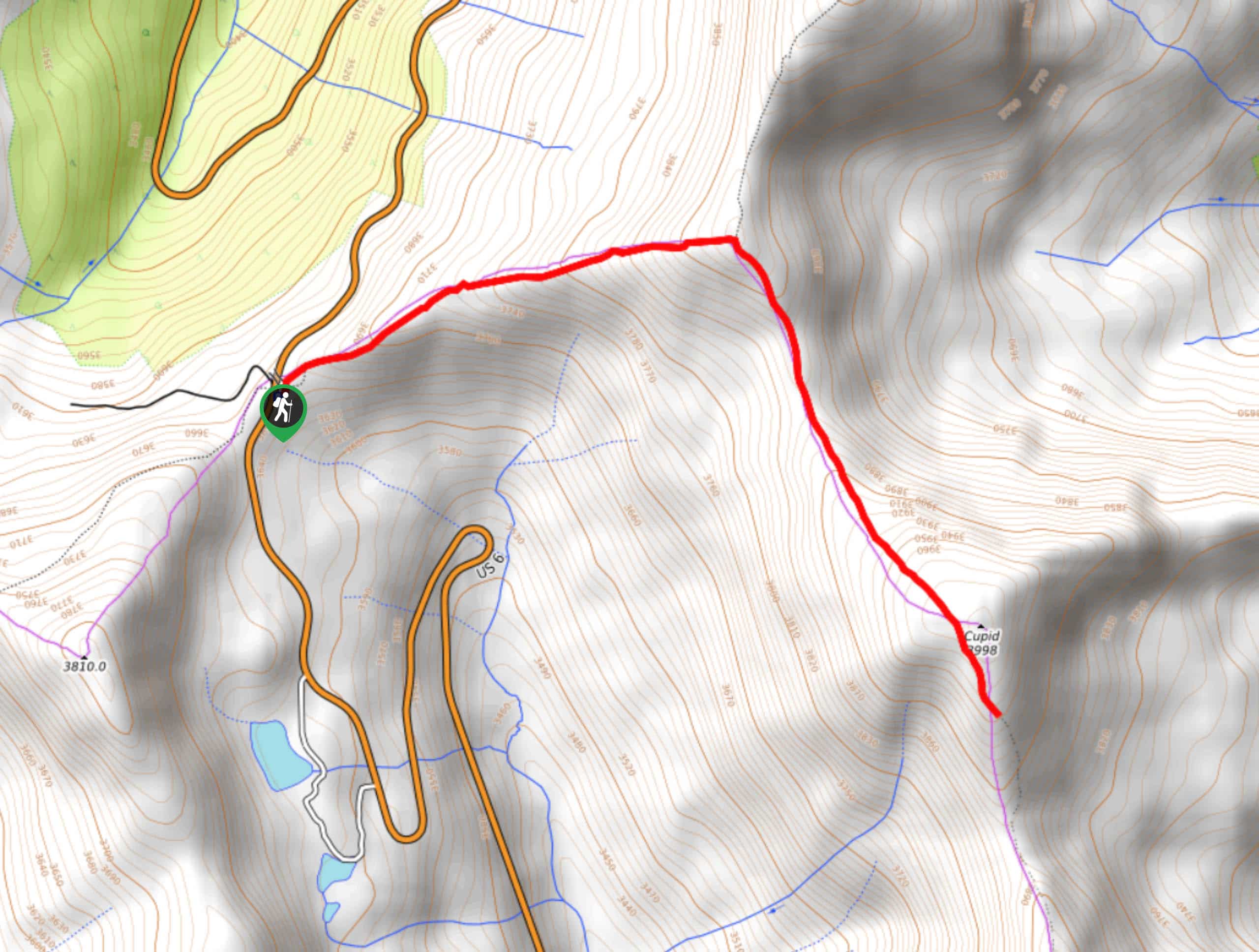 Cupid Peak Hike Map