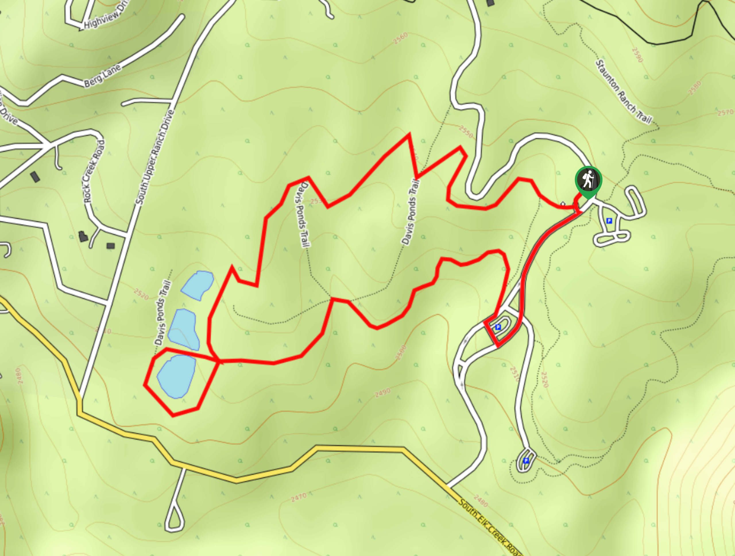 Davis Ponds Trail Map