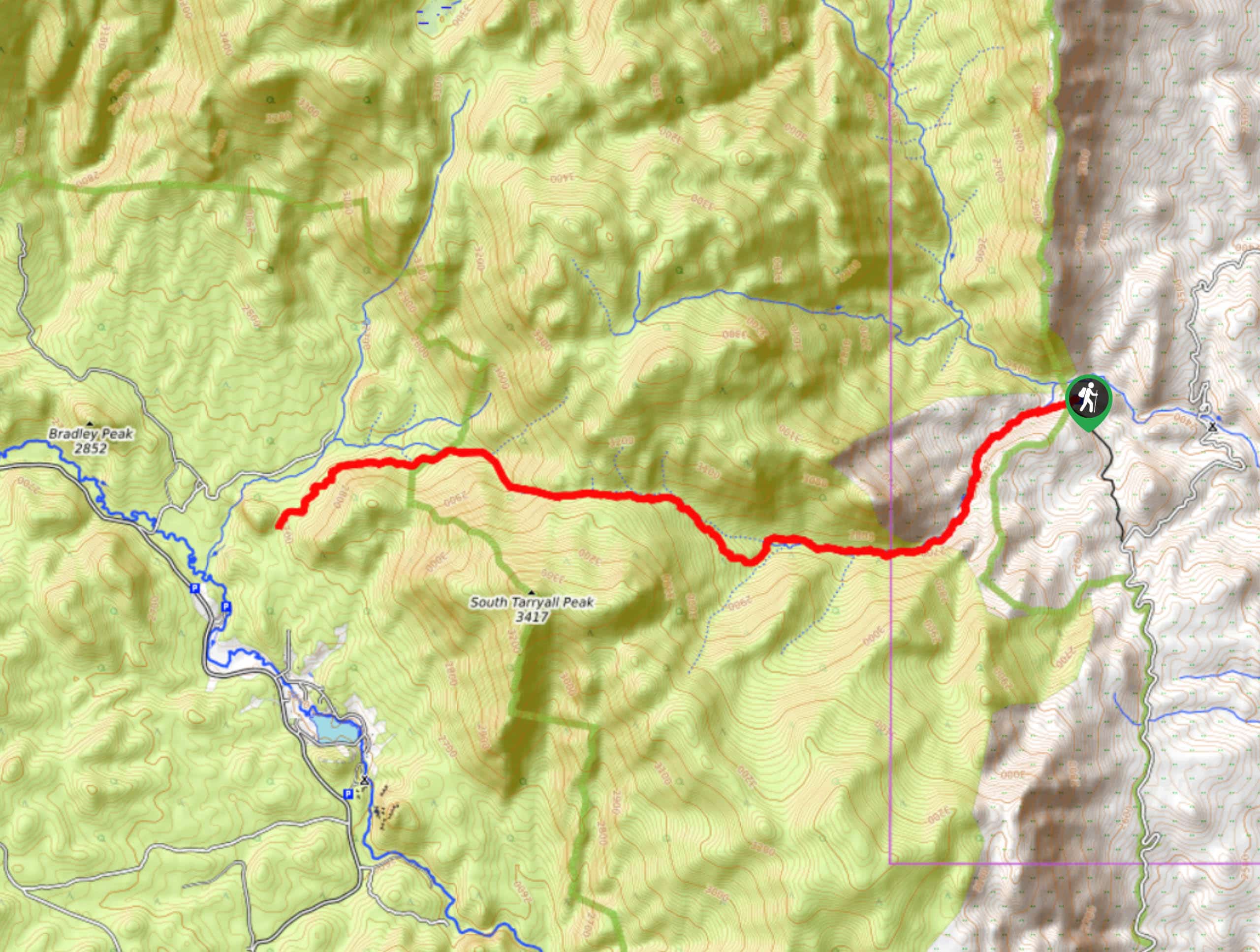 Hankins Pass Hike Map