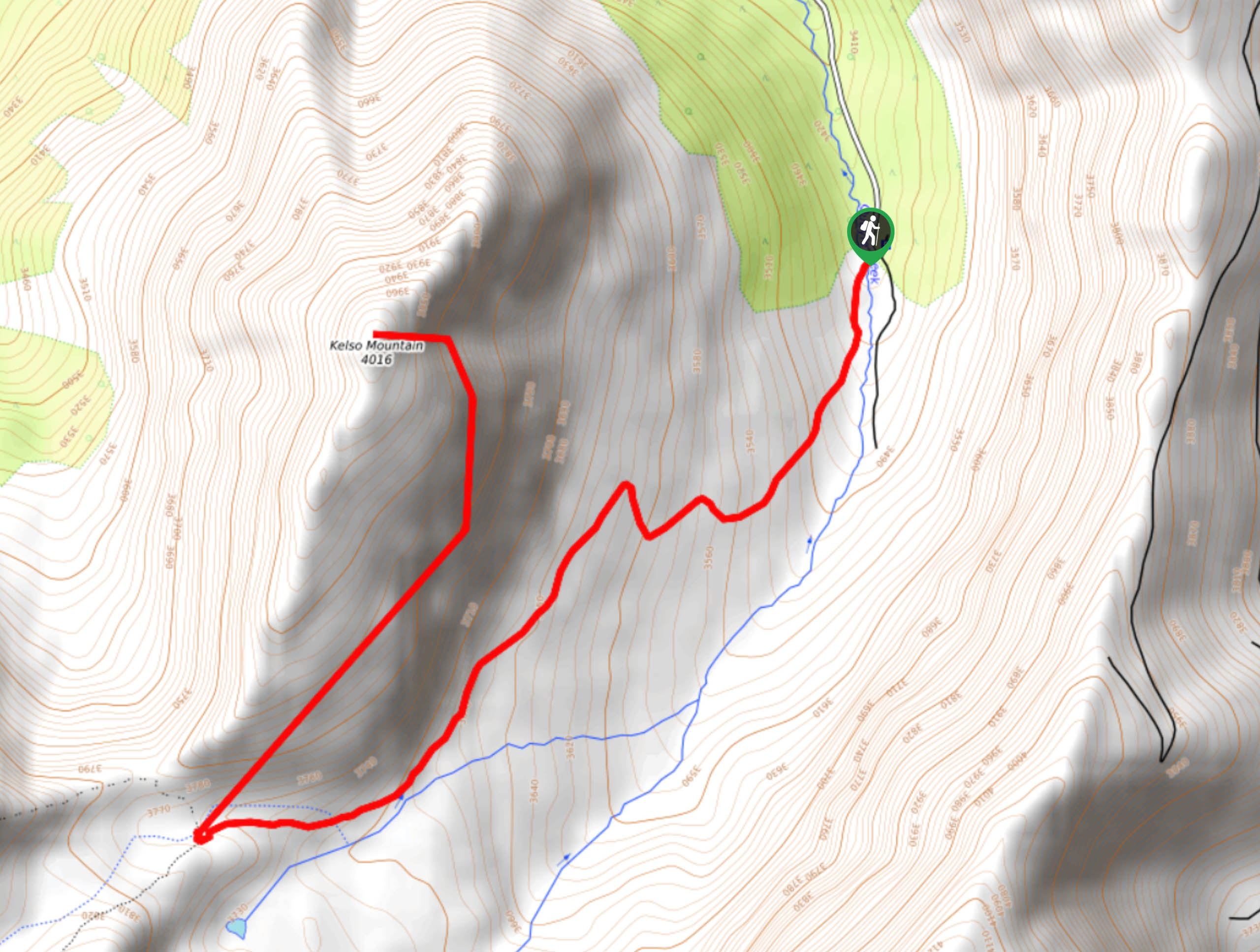Kelso Mountain Hike Map