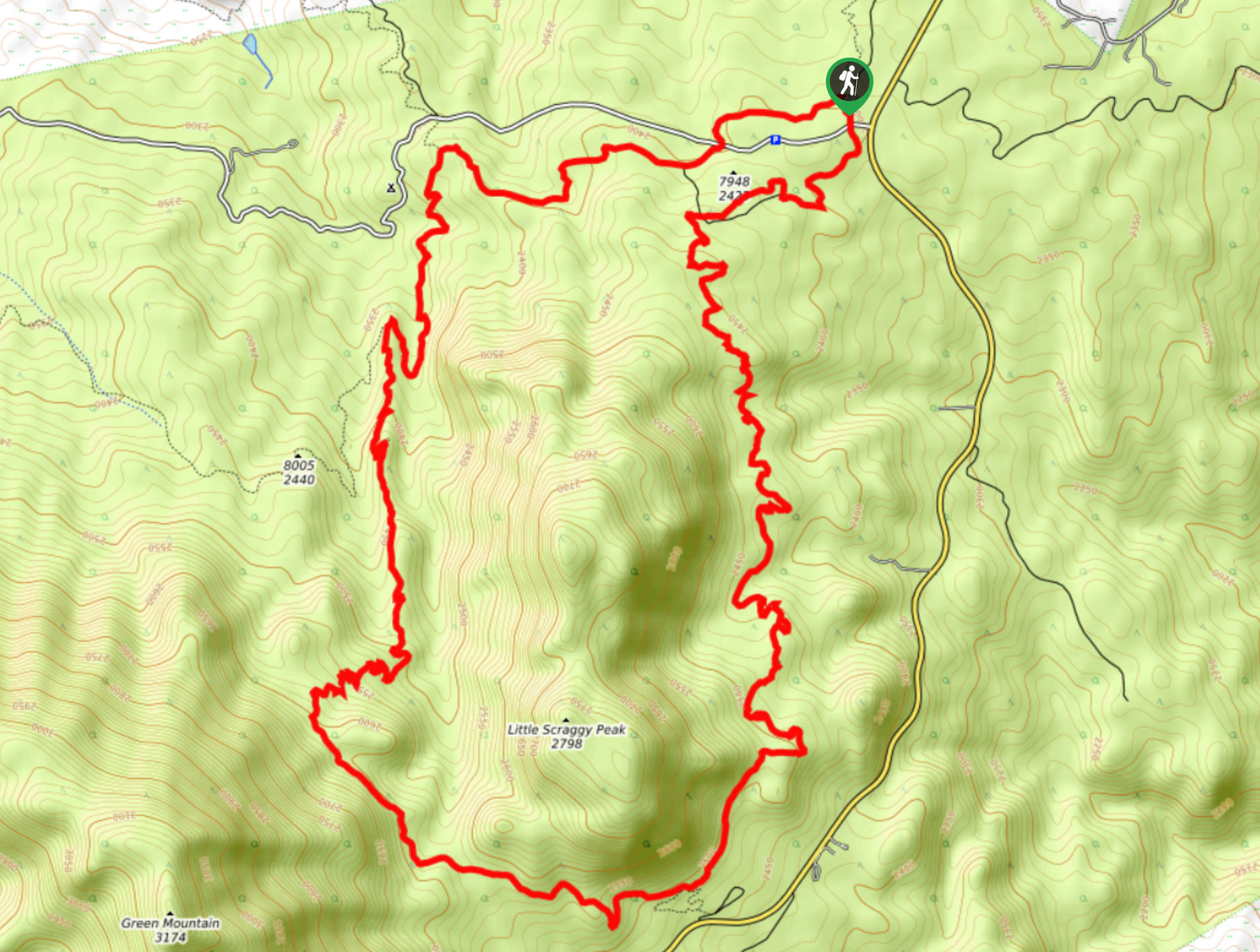 Little Scraggy Trail Map