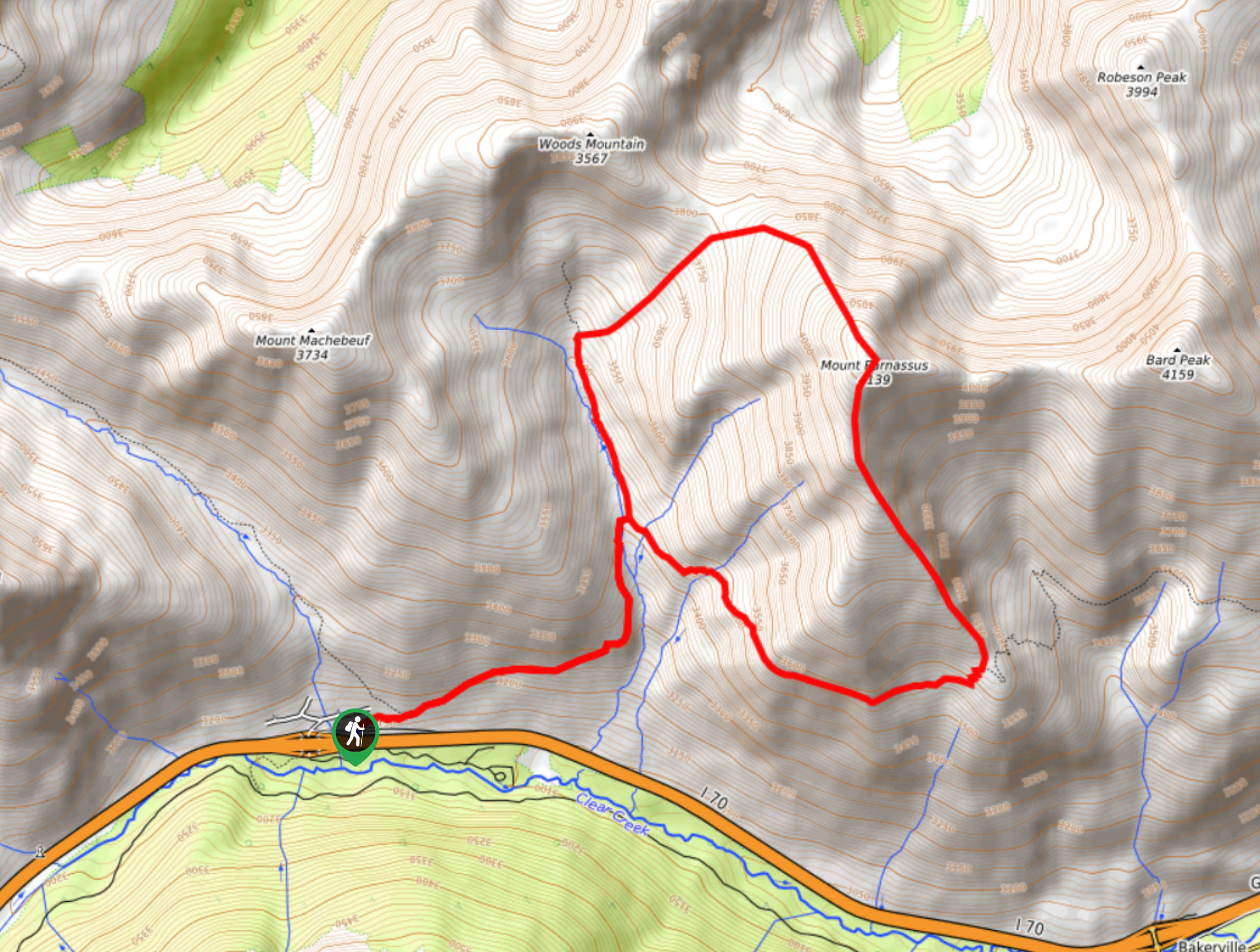 Mount Parnassus Hike Map