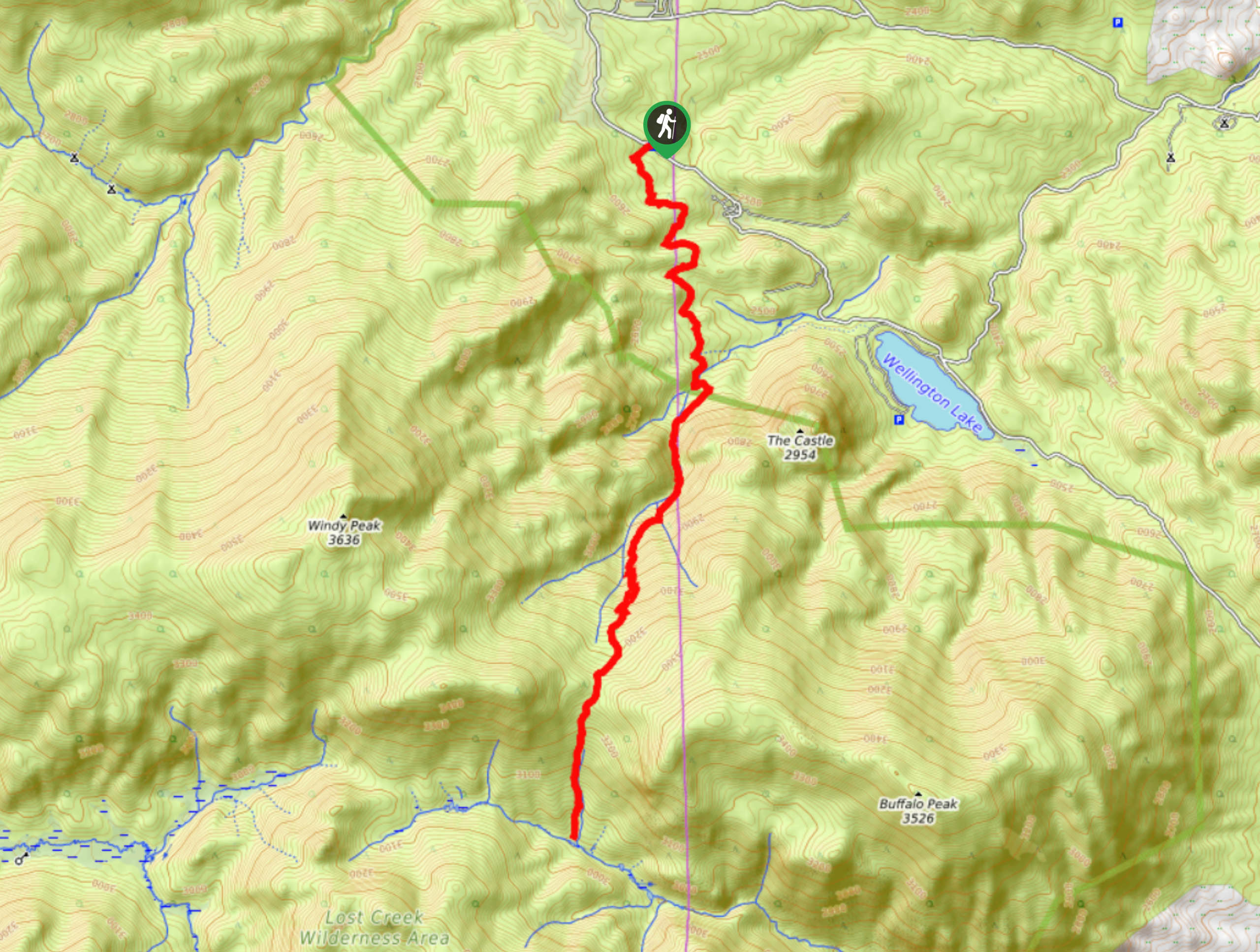 Rolling Creek via Colorado Trail Map