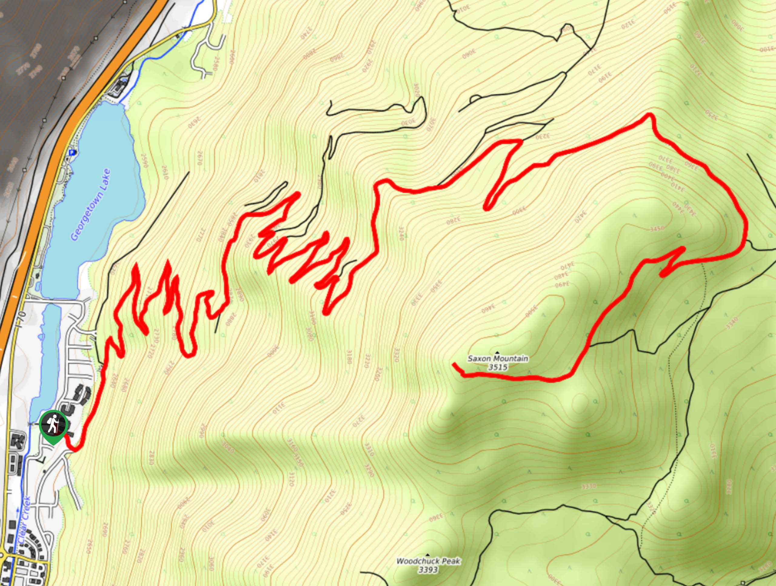 Saxon Mountain Hike Map