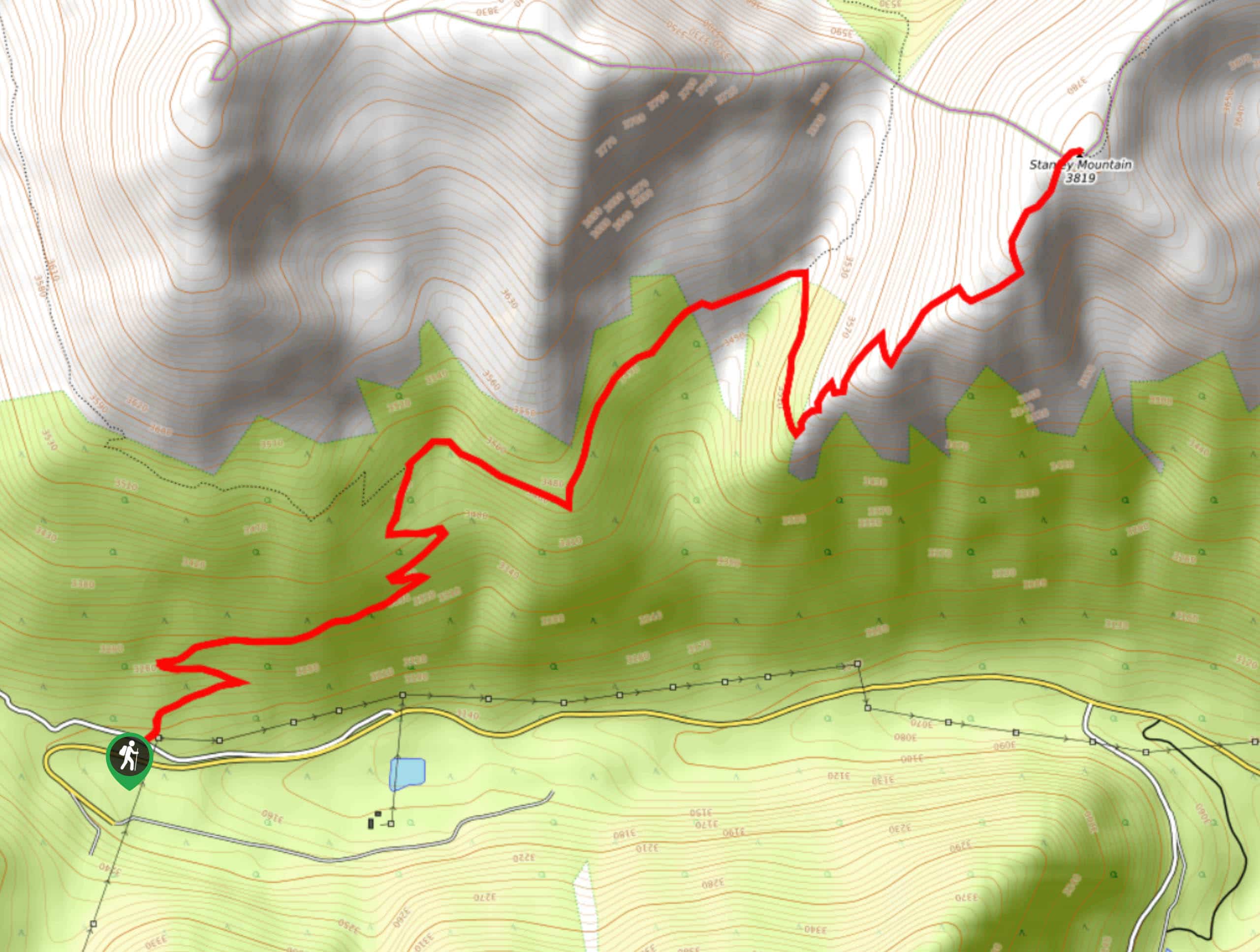 Stanley Mountain Hike Map