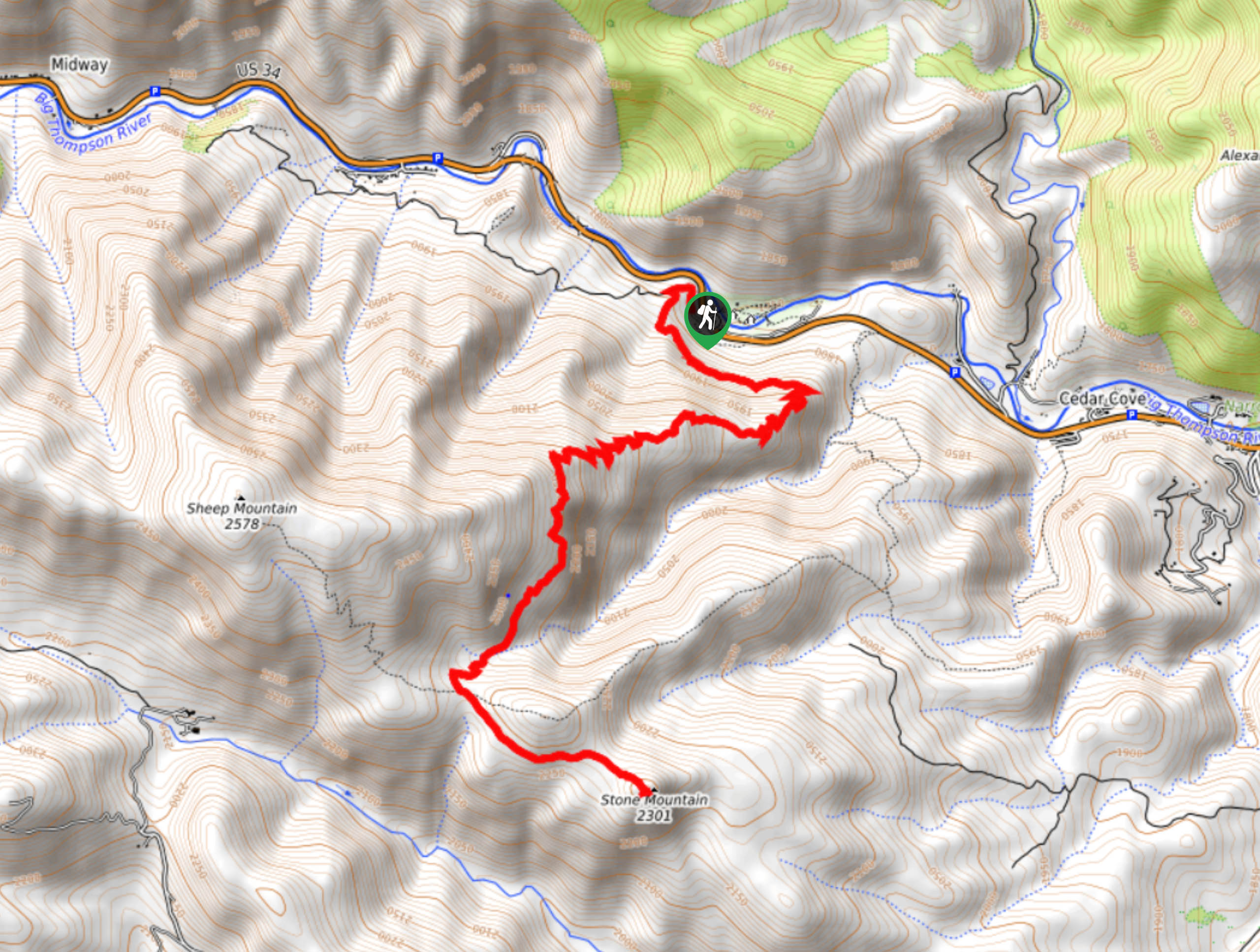 Stone Mountain Hike Map
